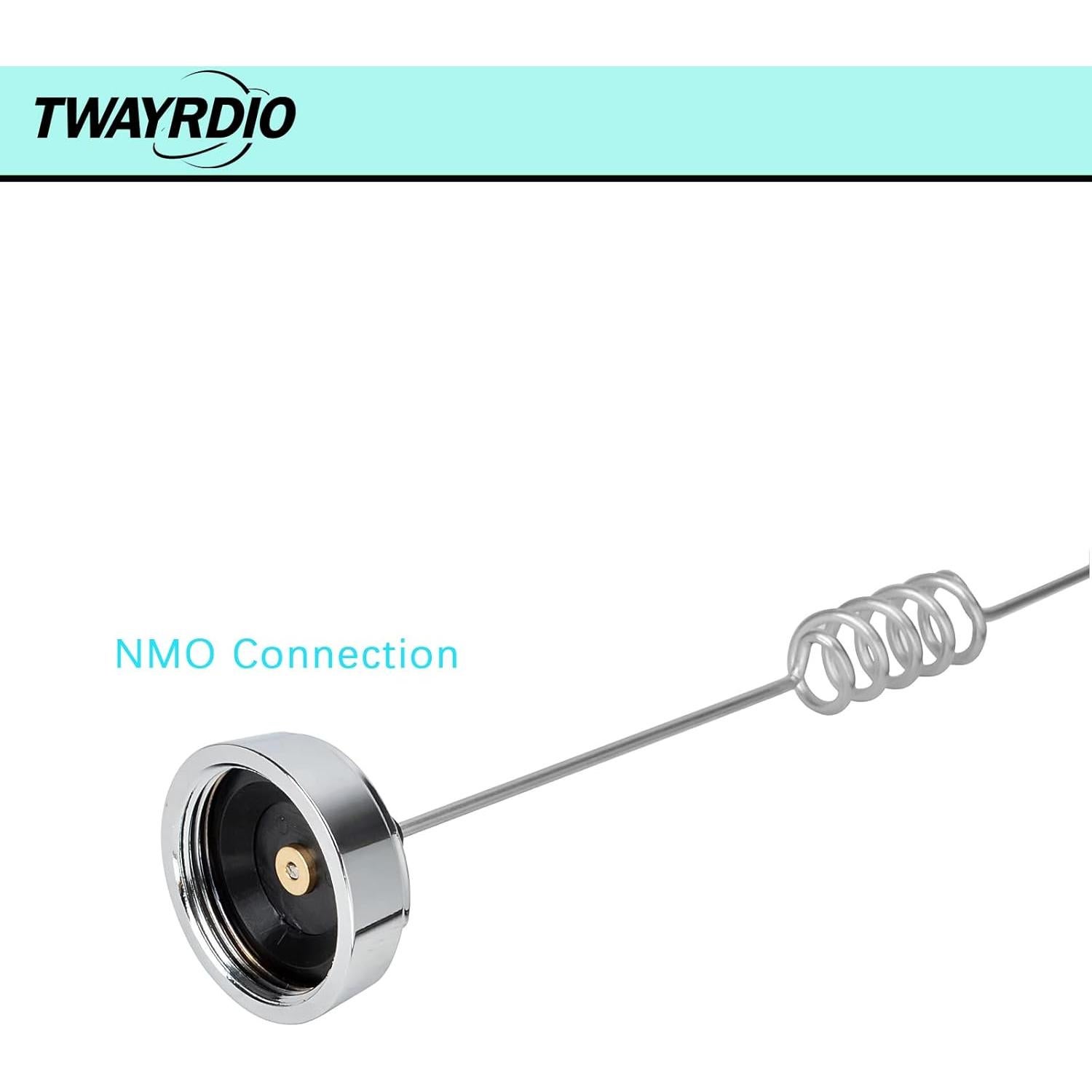 Antena NMO Dual Banda VHF UHF 43cm TWAYRDIO con Soporte y Cable