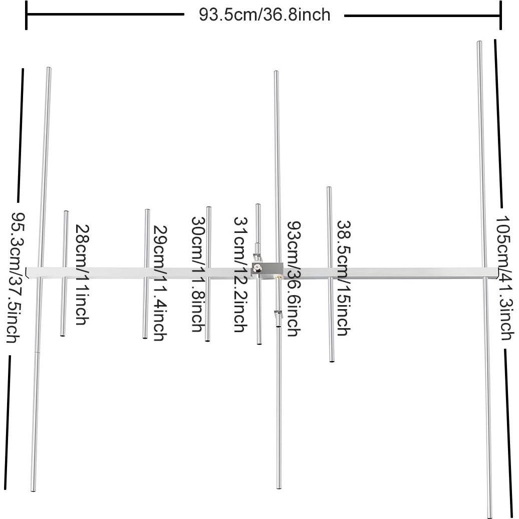 Antena Yagi VHF/UHF HYS TC-YG08UV 9.5/11.5dBi 100W 144/430MHz