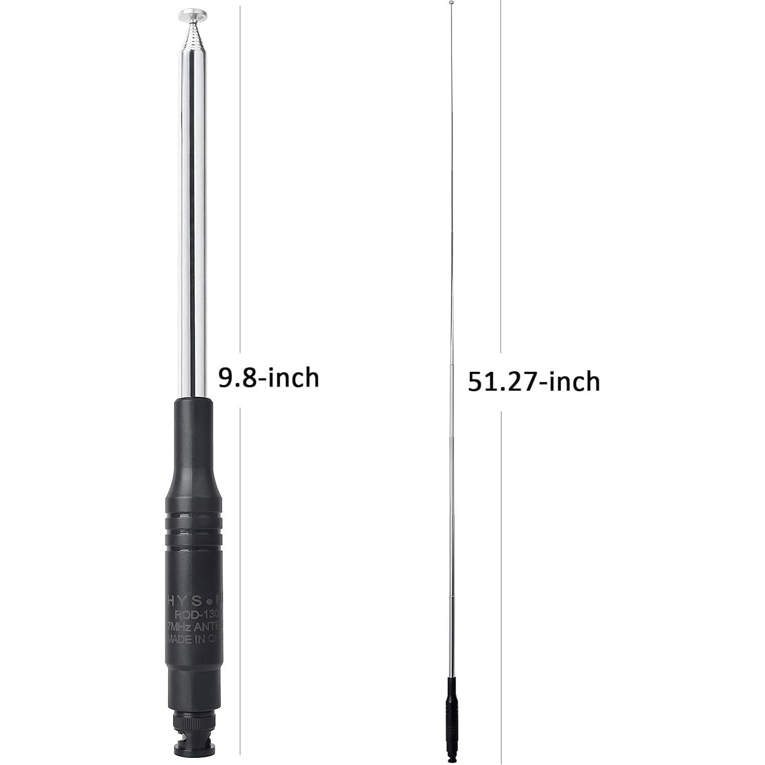Antena Telescópica HYS 27Mhz BNC 25-132cm para Radio CB