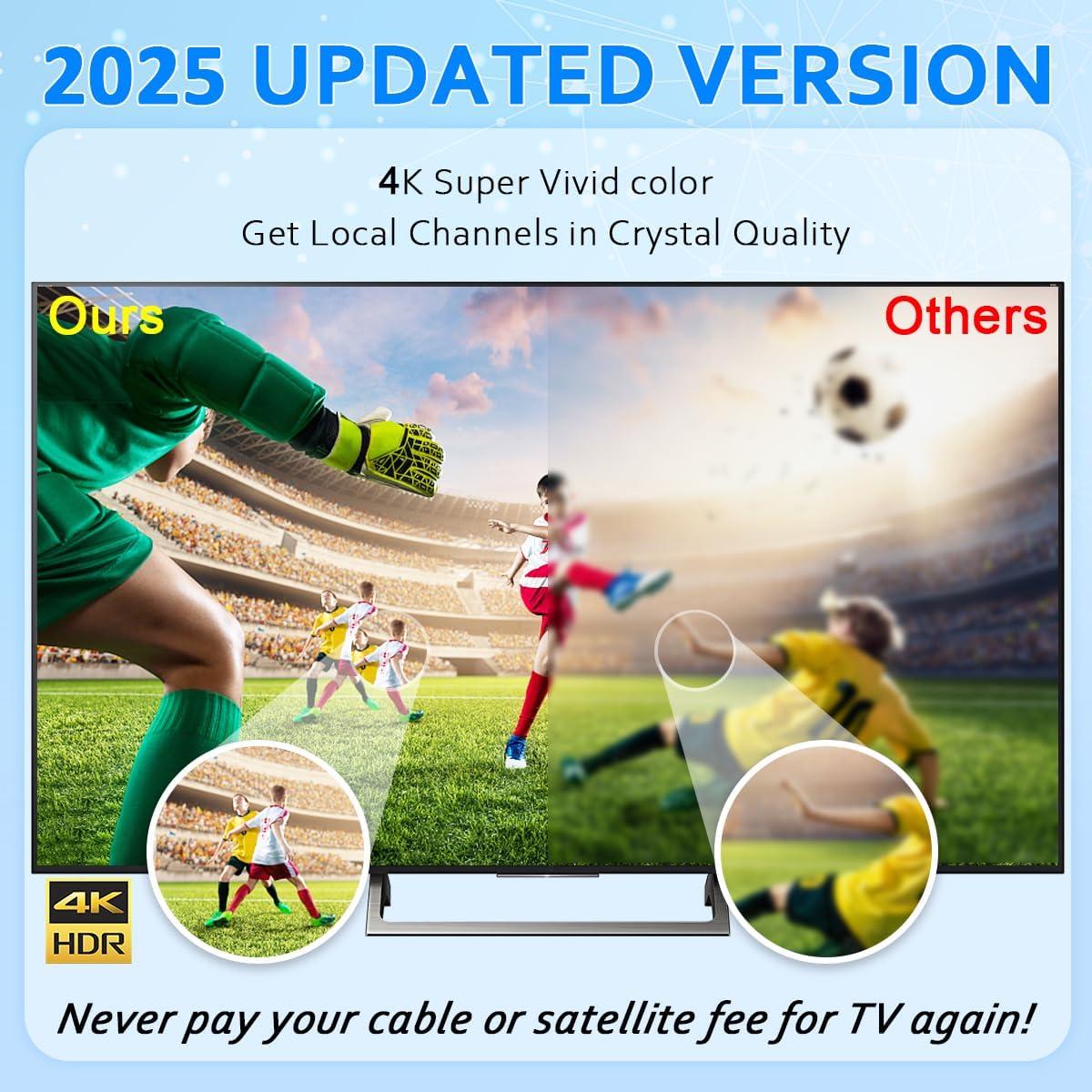 Antena de TV Exterior DTB TECH RV7 4K Amplificada Omni-Direccional