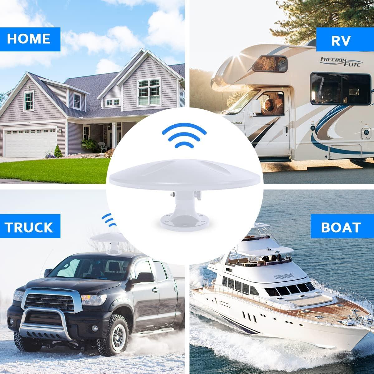 Antena de TV Exterior DTB TECH RV7 4K Amplificada Omni-Direccional