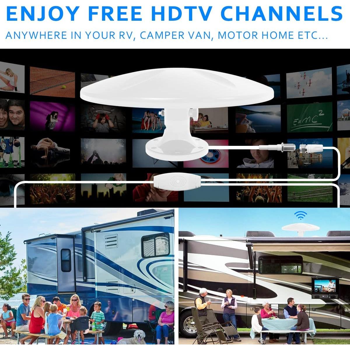 Antena de TV Exterior DTB TECH RV7 4K Amplificada Omni-Direccional