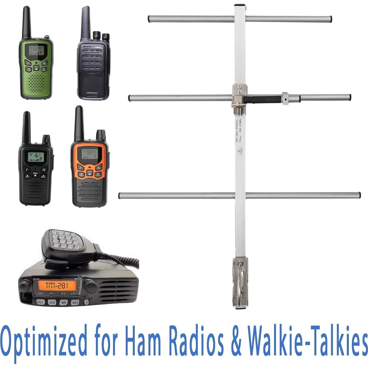 Antena Yagi GMRS 7dBi UHF 400-470MHz GTOMNI para Radio