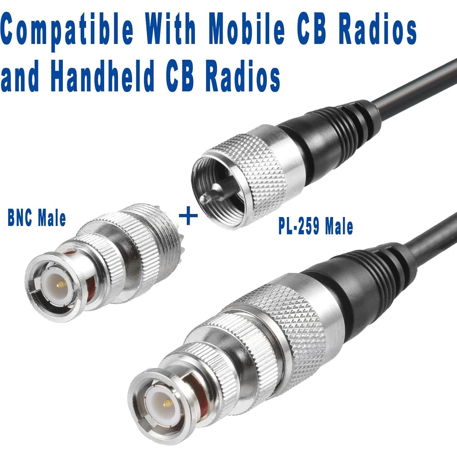 Antena CB Magnética GTOMNI 27MHz con Cable RG58 5m y Adaptador BNC