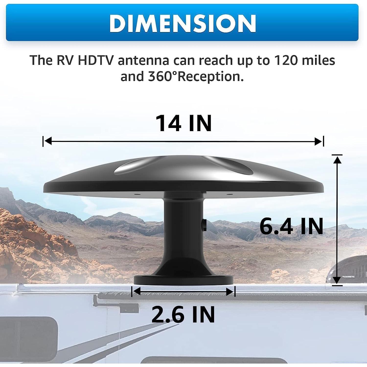 Antena de TV Exterior DTB RV2 360° Omni-Direccional 1.74kg