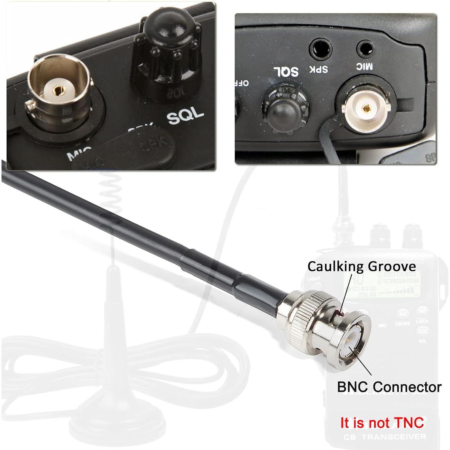 Antena CB HYS 27Mhz Magnética con Cable Coaxial 4m BNC