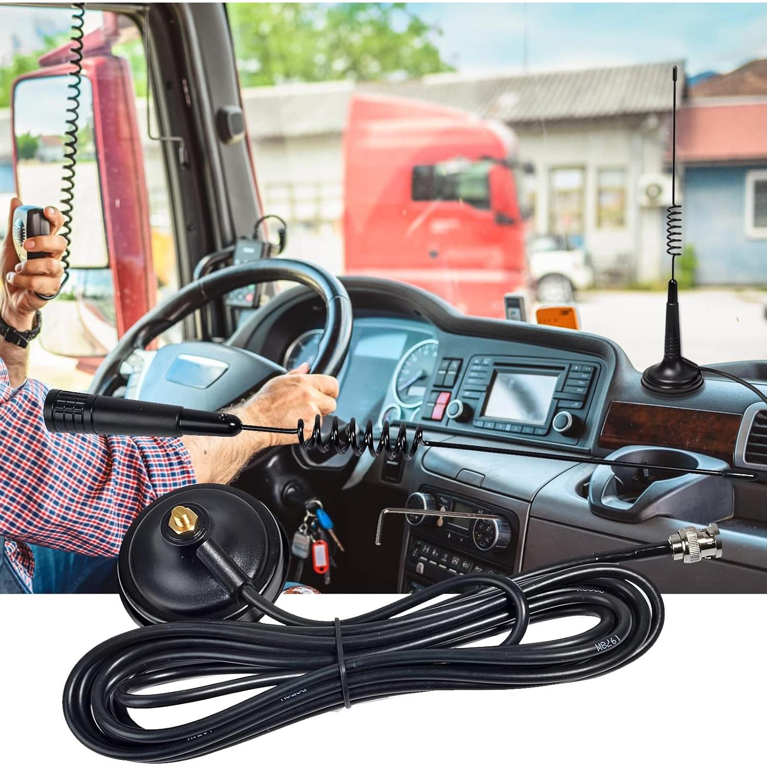 Antena CB HYS 27Mhz Magnética con Cable Coaxial 4m BNC