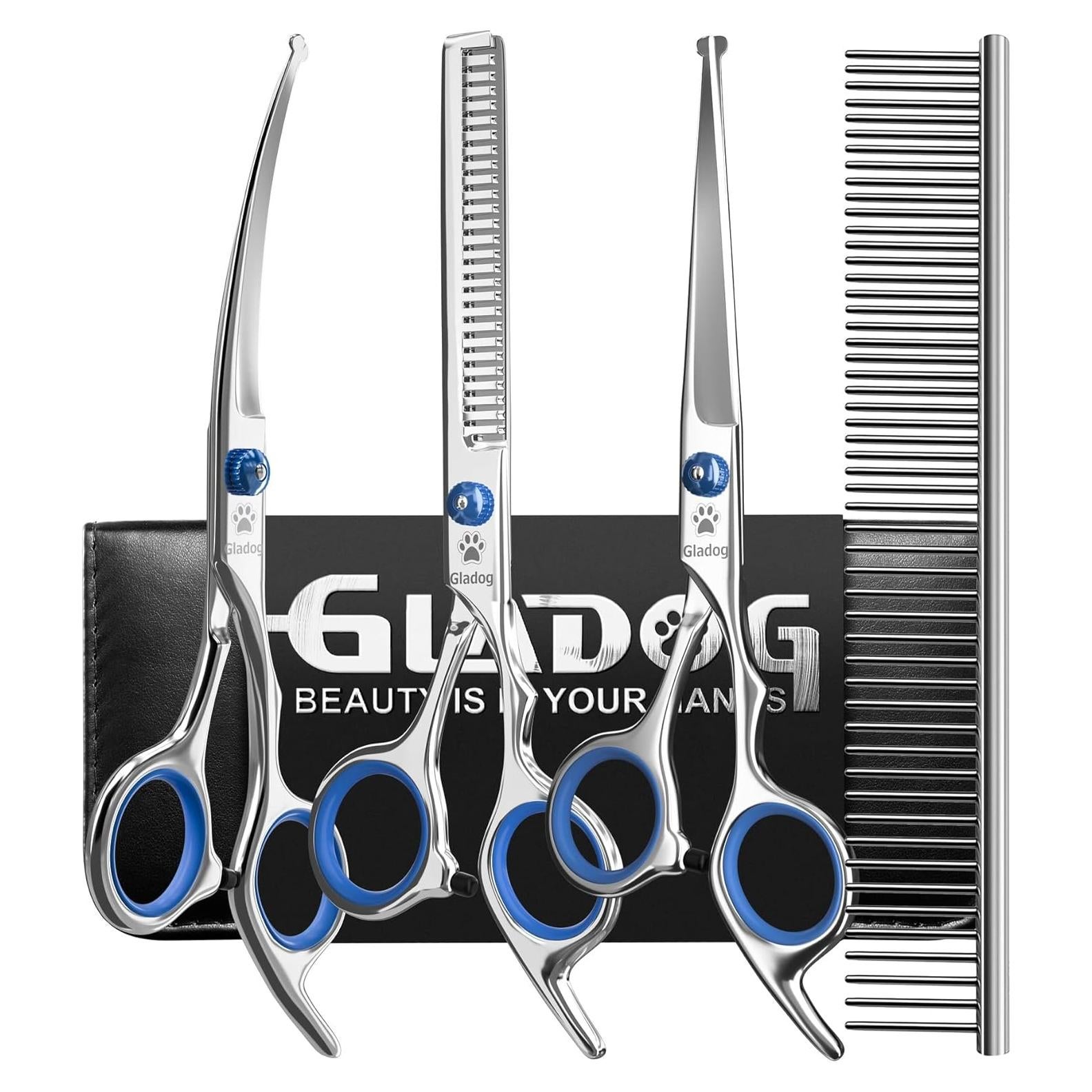 Juego de Tijeras de Aseo GLADOG 5 en 1 para Mascotas