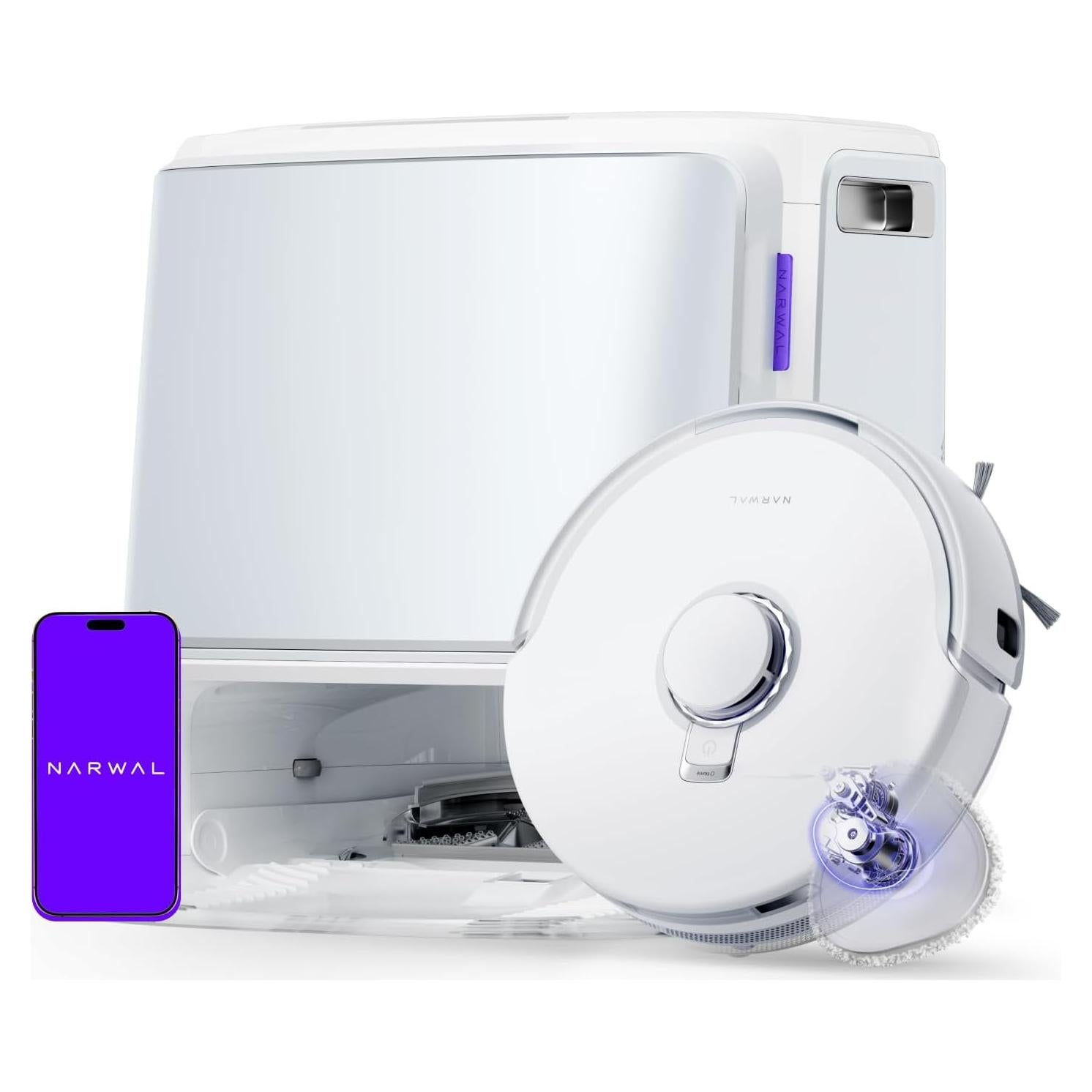 NARWAL Freo Z10 Robot Vacuum and Mop Combo, Tangle Free Robot Mop, 15,000Pa Suction, Adapts to Hard-to-Reach Areas, Self-Emptying, Mop Washing & Drying, Obstacle Avoidance, for Pet Hair & Hard Floor