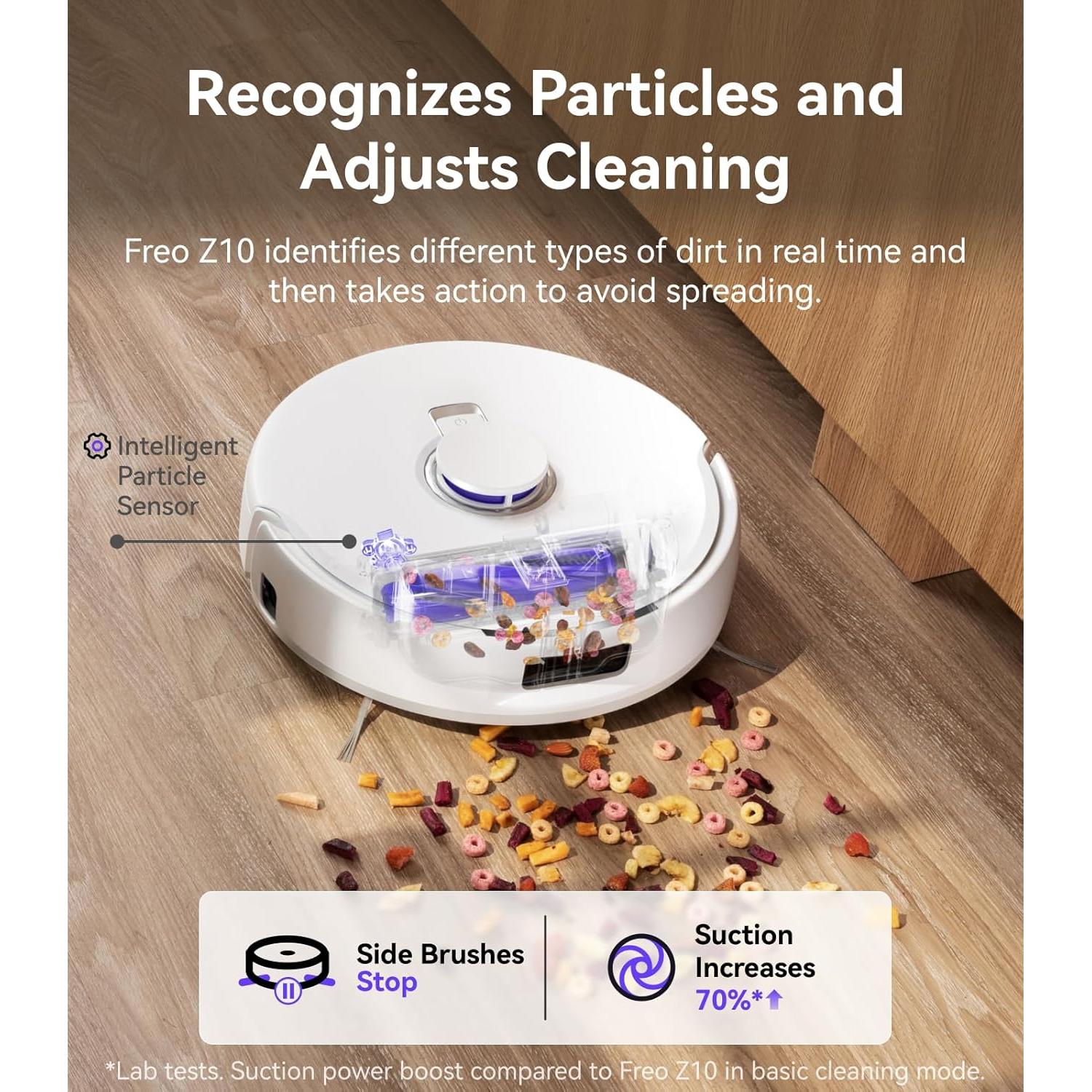 NARWAL Freo Z10 Robot Vacuum and Mop Combo, Tangle Free Robot Mop, 15,000Pa Suction, Adapts to Hard-to-Reach Areas, Self-Emptying, Mop Washing & Drying, Obstacle Avoidance, for Pet Hair & Hard Floor