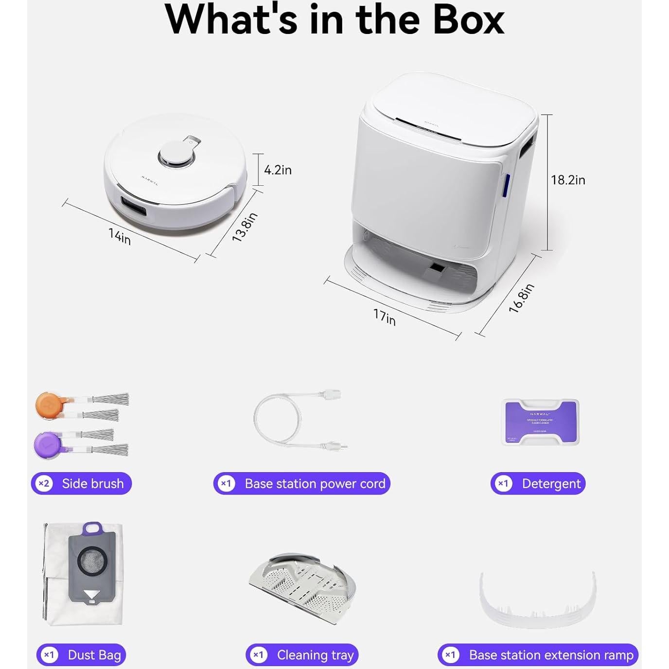 NARWAL Freo Z10 Robot Vacuum and Mop Combo, Tangle Free Robot Mop, 15,000Pa Suction, Adapts to Hard-to-Reach Areas, Self-Emptying, Mop Washing & Drying, Obstacle Avoidance, for Pet Hair & Hard Floor