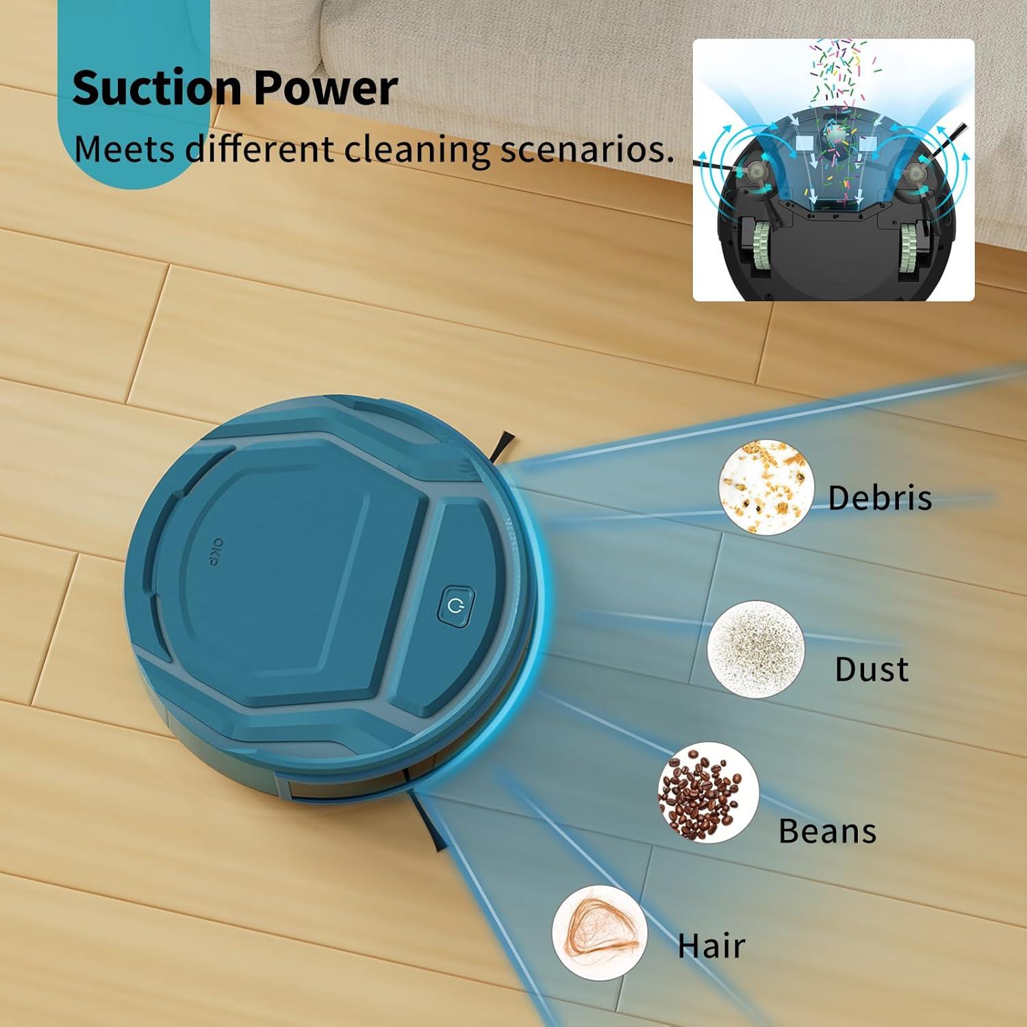 Aspiradora Robot OKP K2P, WiFi, Carga Automática, 2500PA