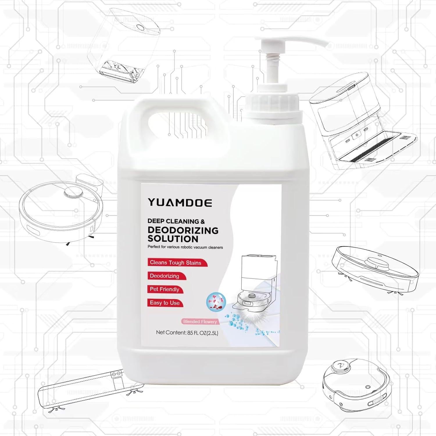 Solución de Limpieza y Desodorante Floral 2.5L para Roborock
