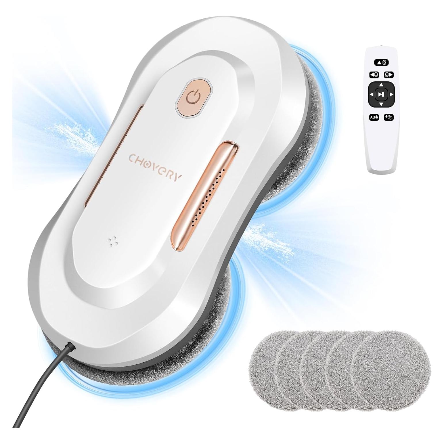 CL3 Window Cleaner Robot with Dual Water Spray Automatic Window Cleaning Washer Robot with Remote Control 3000Pa Suction Glass Cleaning Cleaner for Vertical Surface/Glass/Door