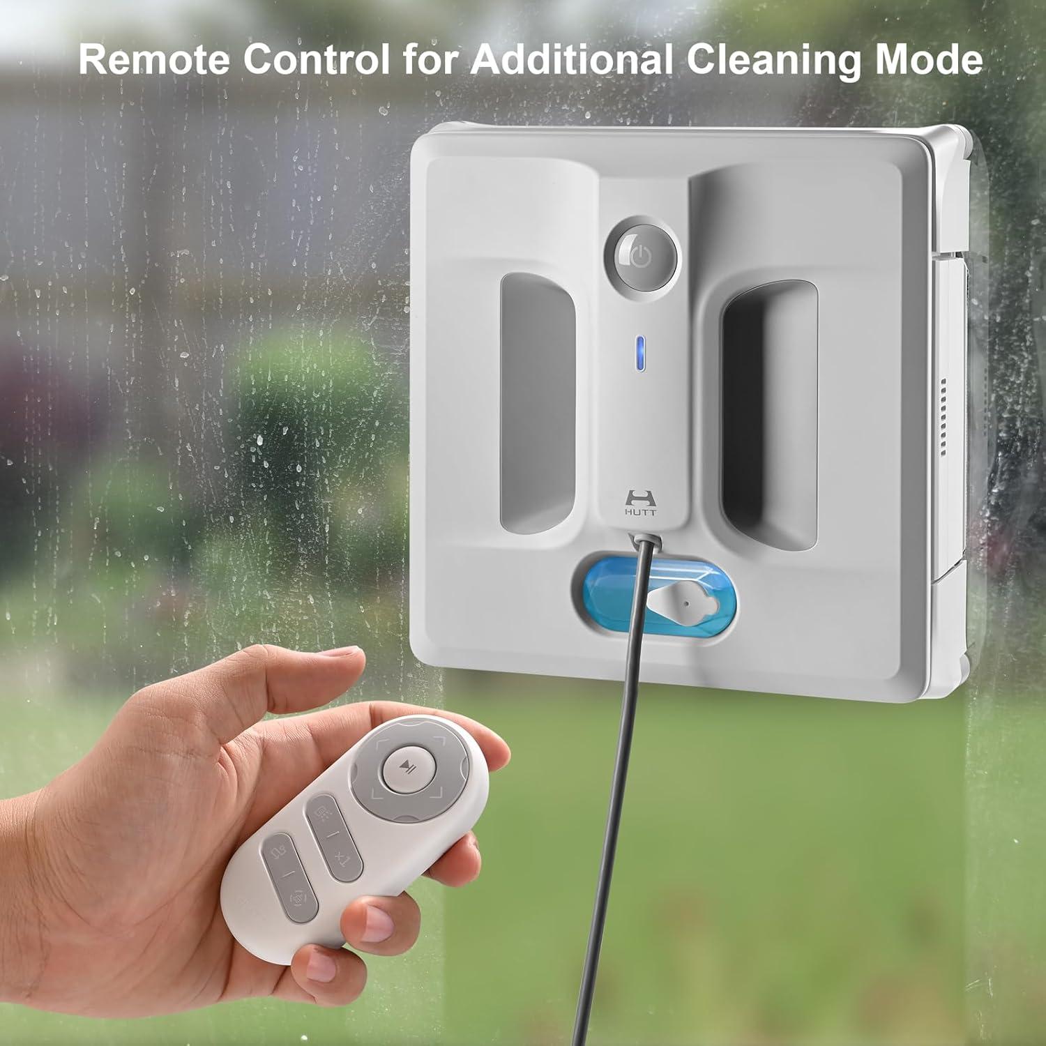 HUTT Auto Window Cleaning Robot A1, Upgraded 4 Water Spray & 6000PA High Suction Power Window Cleaner with Laser Sensor Detection, Perfect for High-Rise Windows, Tiles and Glass
