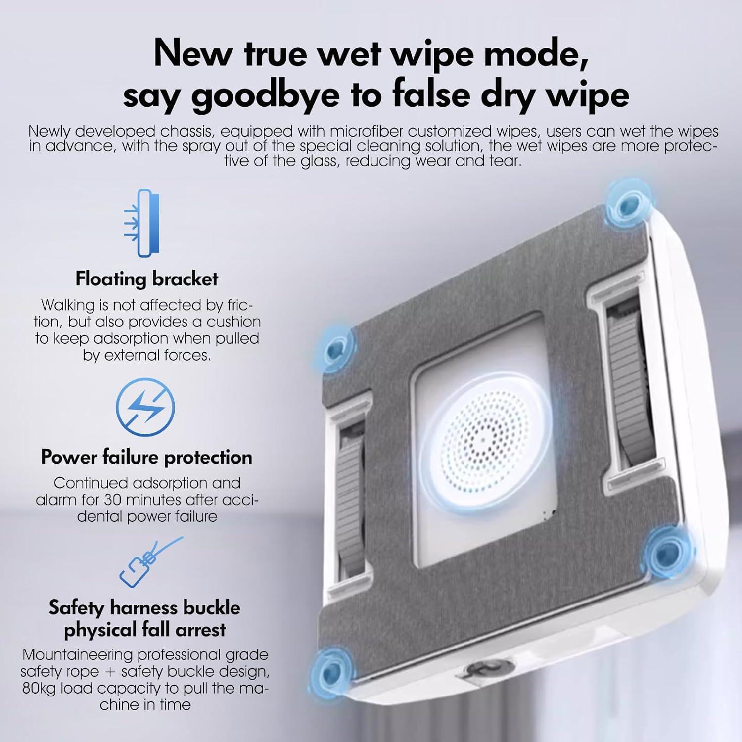 Robot Limpiador de Ventanas Jemyths YW703-FX 3500Pa 110ml