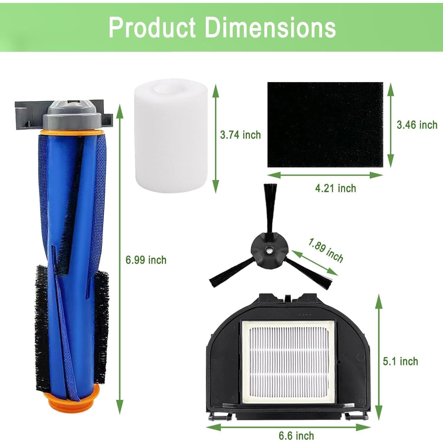 RV2310AE Replacement Parts for Shark AV2310AE RV2310AE RV2320S UR2350AE RV2300S Matrix Robot Vacuum Cleaner 1 Main Brush Roller 2 Sets Foam Filters 2 Filters 6 Side Brushes (Not For RV2300)