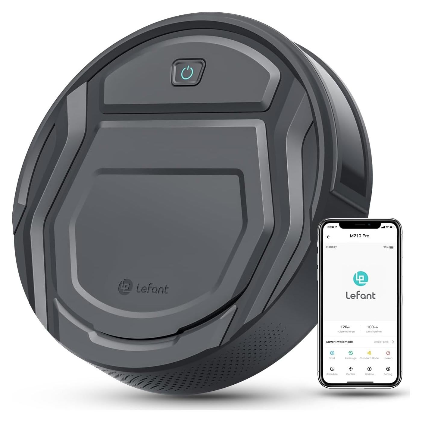 Aspiradora Robot Lefant M210 Pro, 120 Min, WiFi, Ideal Mascotas