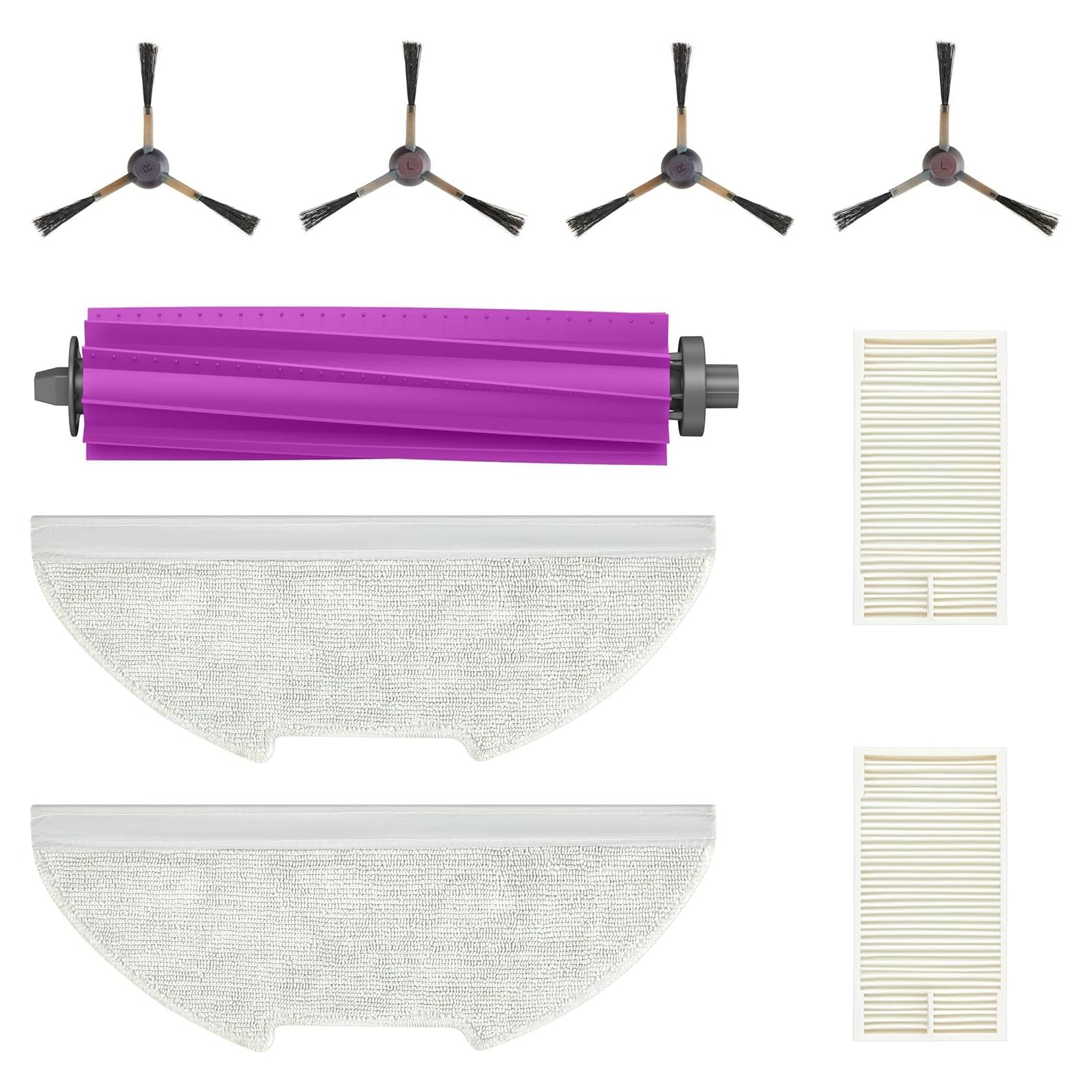Kit de Repuesto Eureka para Aspiradora Robot E20 Plus - 1 Cepillo Rodante, 2 Filtros HEPA, 4 Cepillos de Barrido, 2 Paños de Mopa