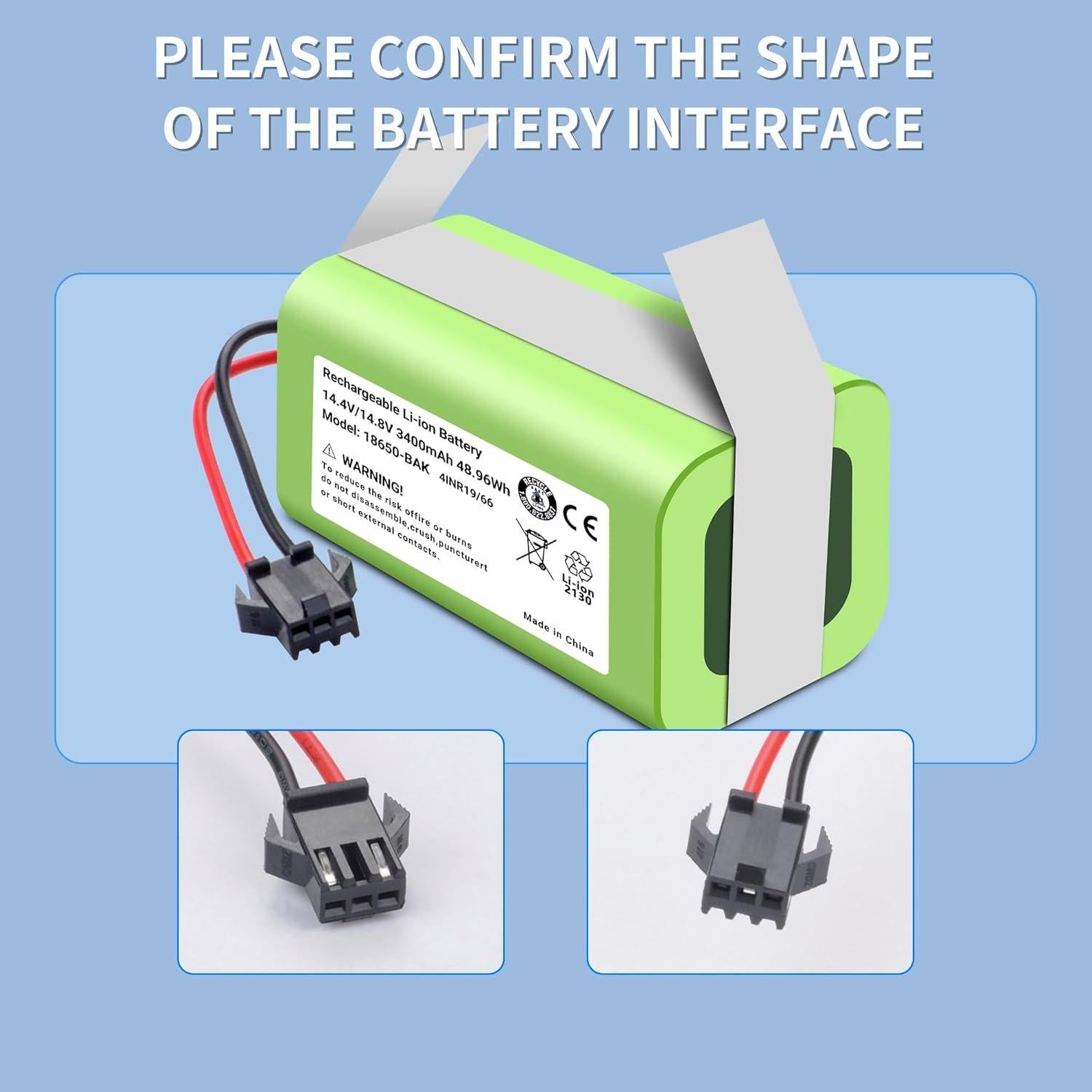 3400Mah Battery for Lefant M210 M210B M210P M213 M213S Series Robot Vacuum Cleaner 14.4V 36.3Wh with Installation Tools Vacuums Lithium Ion Batteria Replacement New