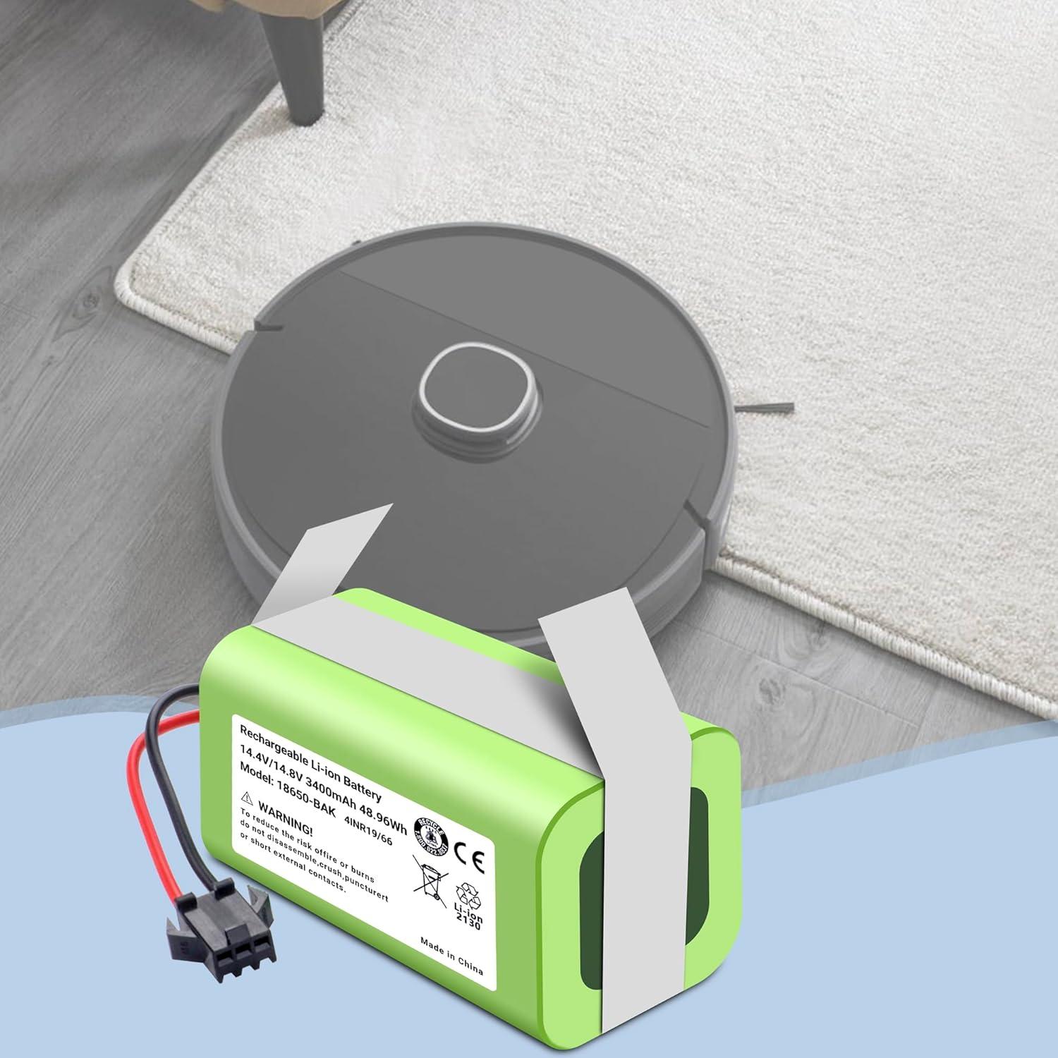 3400Mah Battery for Lefant M210 M210B M210P M213 M213S Series Robot Vacuum Cleaner 14.4V 36.3Wh with Installation Tools Vacuums Lithium Ion Batteria Replacement New