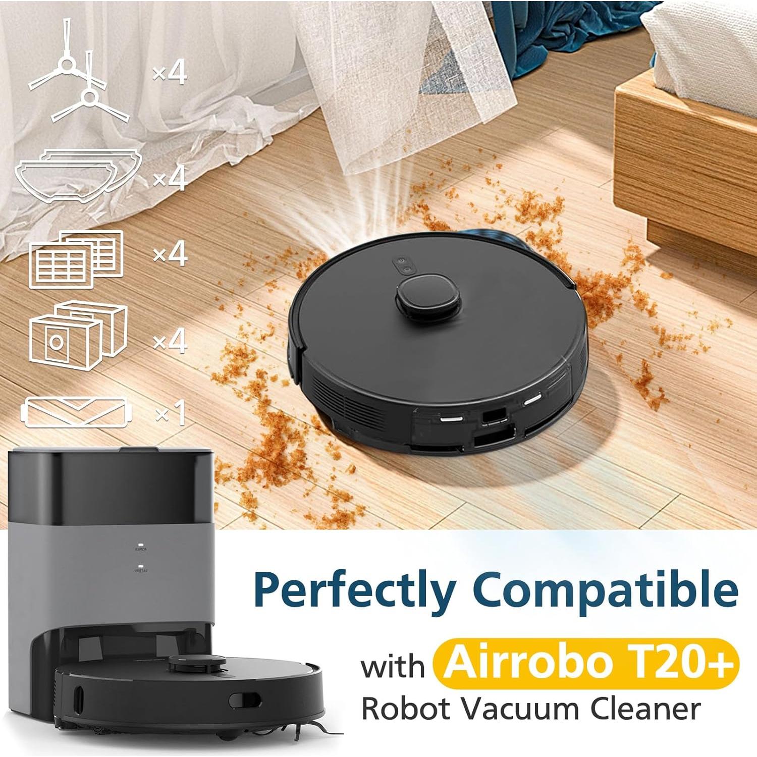 Accesorios para Aspiradora Robótica Airrobo T20+ - 1 Cepillo, 4 Filtros HEPA, 4 Paños de Mopa