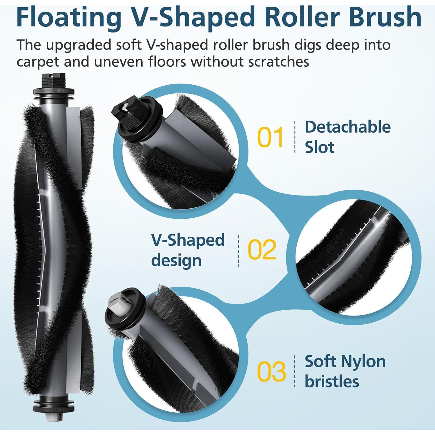 Accesorios para Aspiradora Robótica Airrobo T20+ - 1 Cepillo, 4 Filtros HEPA, 4 Paños de Mopa