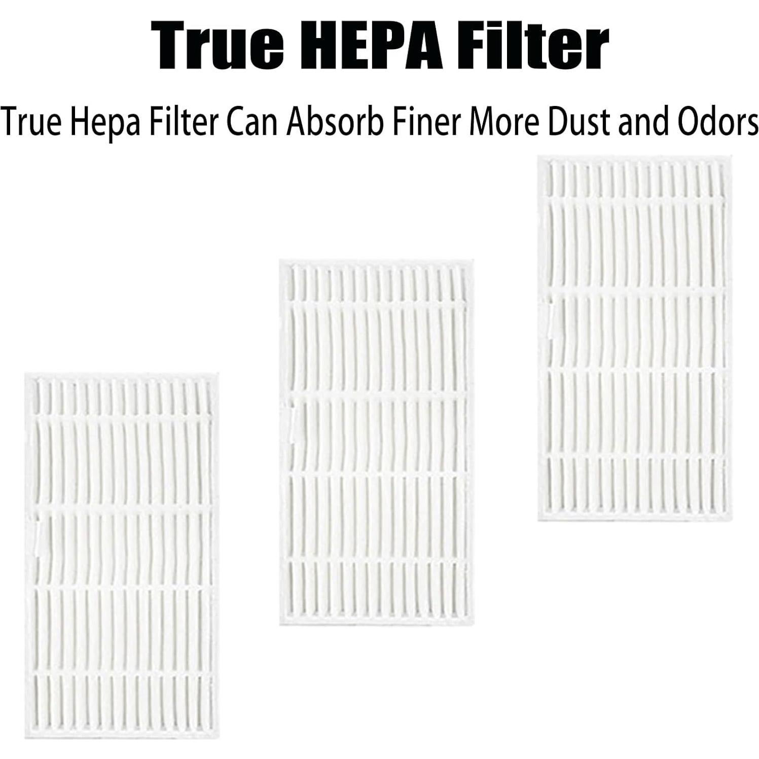 Accesorios de Repuesto para Aspiradora Robot Giomre/Loorow AT800 - 1 Cepillo Principal, 4 Laterales, 3 Filtros HEPA, 3 Paños, 3 Bolsas