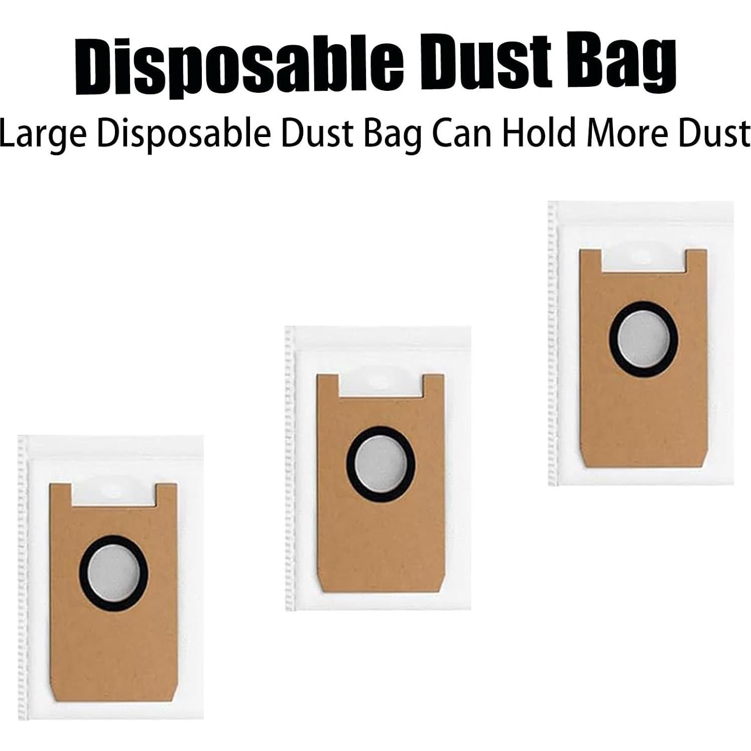 Accesorios de Repuesto para Aspiradora Robot Giomre/Loorow AT800 - 1 Cepillo Principal, 4 Laterales, 3 Filtros HEPA, 3 Paños, 3 Bolsas