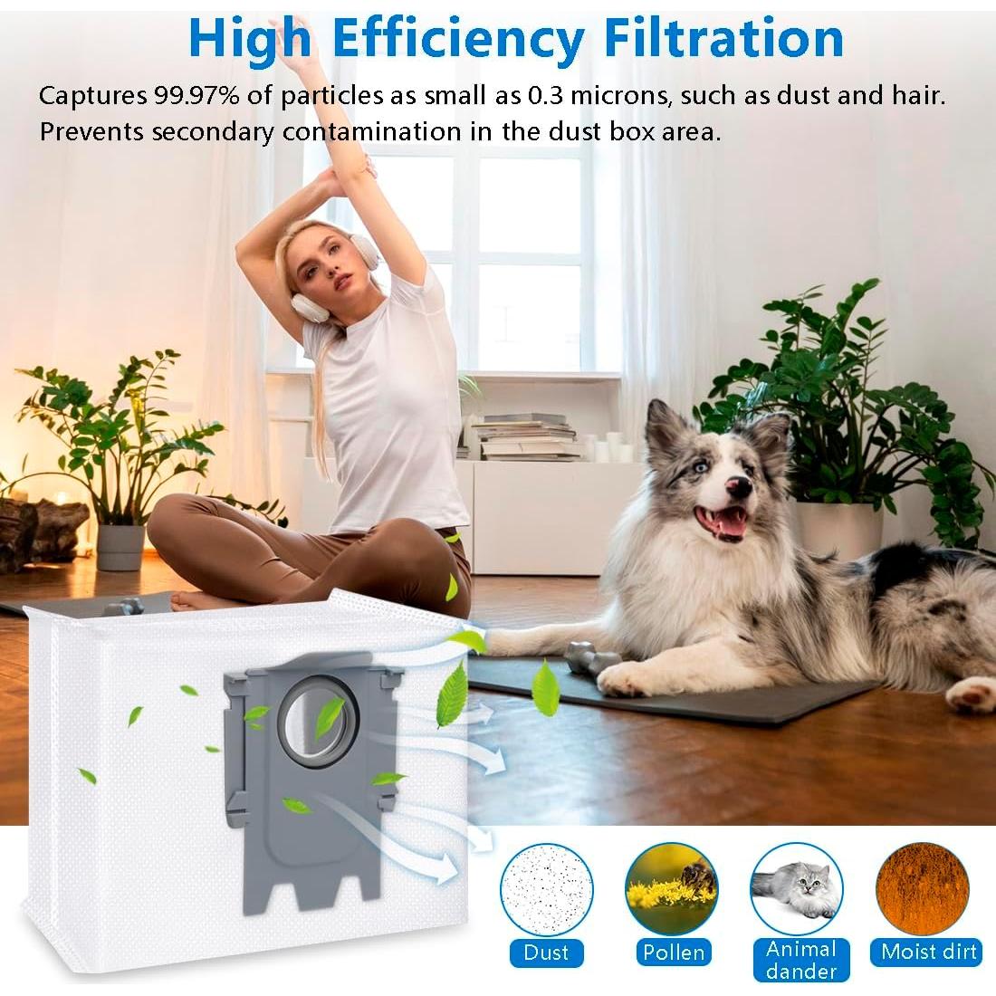 Paquete de 14 bolsas de polvo Bluearks para Roborock 2.5L