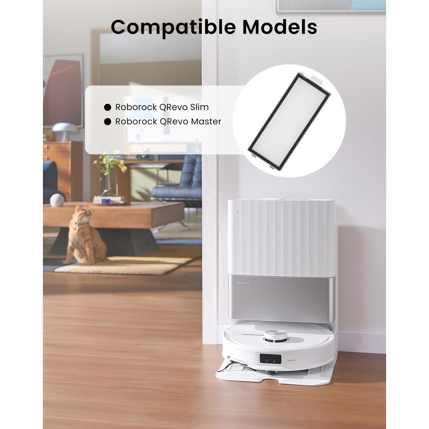 4 Filtros HEPA Rrochio para Roborock Qrevo Master y Slim