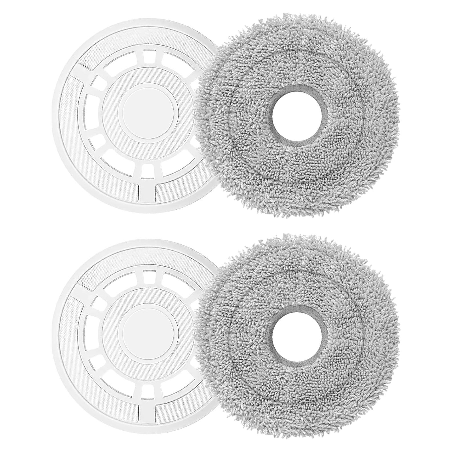 Mop Cloths with Replacement Holder, Wiping Plates for Ecovacs Deebot N30 PRO/N30 OMNI/ N30 PRO OMNI/T30S/T30S Combo/T30 Pro Omni/T30 Omni Robot Vacuum Cleaner Spare Parts, Wiping Pad Floor Cleaning