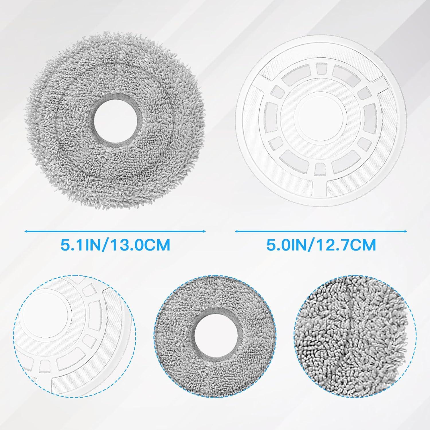 Mop Cloths with Replacement Holder, Wiping Plates for Ecovacs Deebot N30 PRO/N30 OMNI/ N30 PRO OMNI/T30S/T30S Combo/T30 Pro Omni/T30 Omni Robot Vacuum Cleaner Spare Parts, Wiping Pad Floor Cleaning