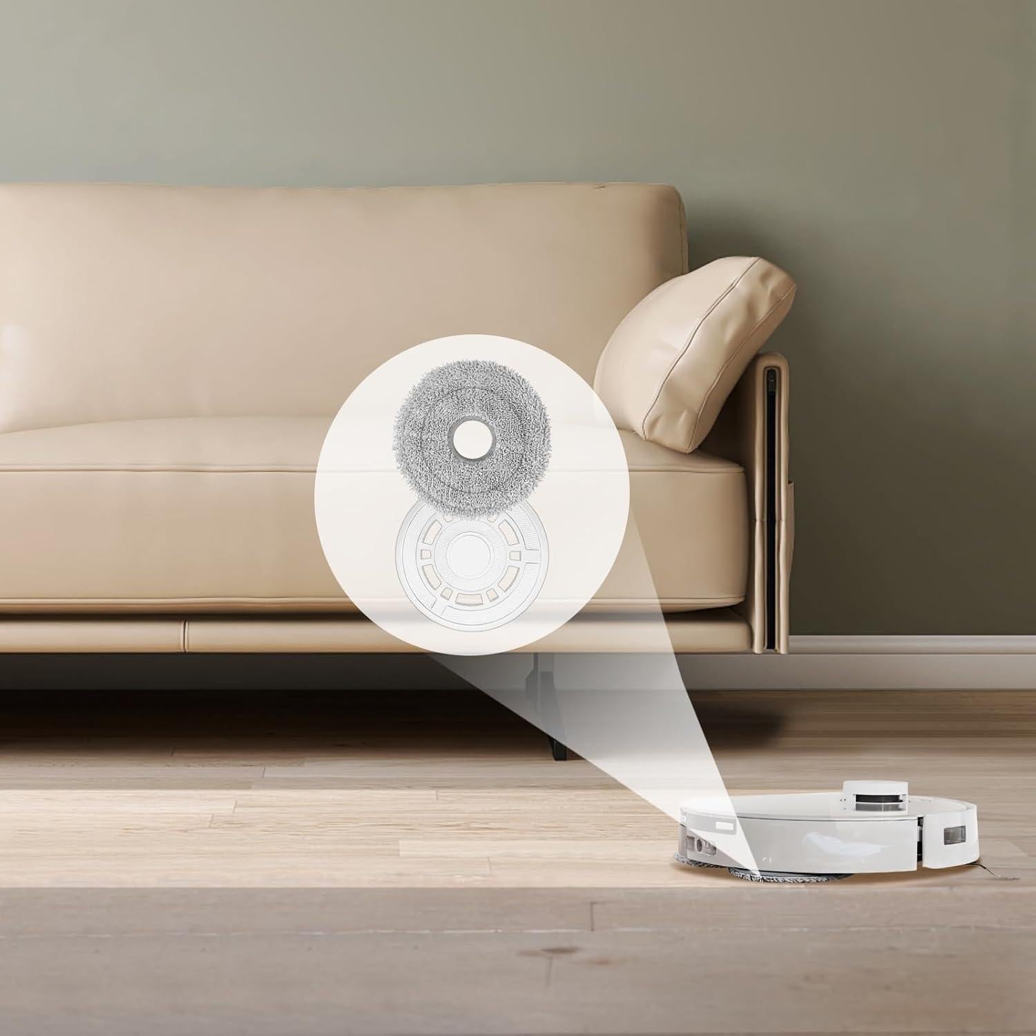 Mop Cloths with Replacement Holder, Wiping Plates for Ecovacs Deebot N30 PRO/N30 OMNI/ N30 PRO OMNI/T30S/T30S Combo/T30 Pro Omni/T30 Omni Robot Vacuum Cleaner Spare Parts, Wiping Pad Floor Cleaning