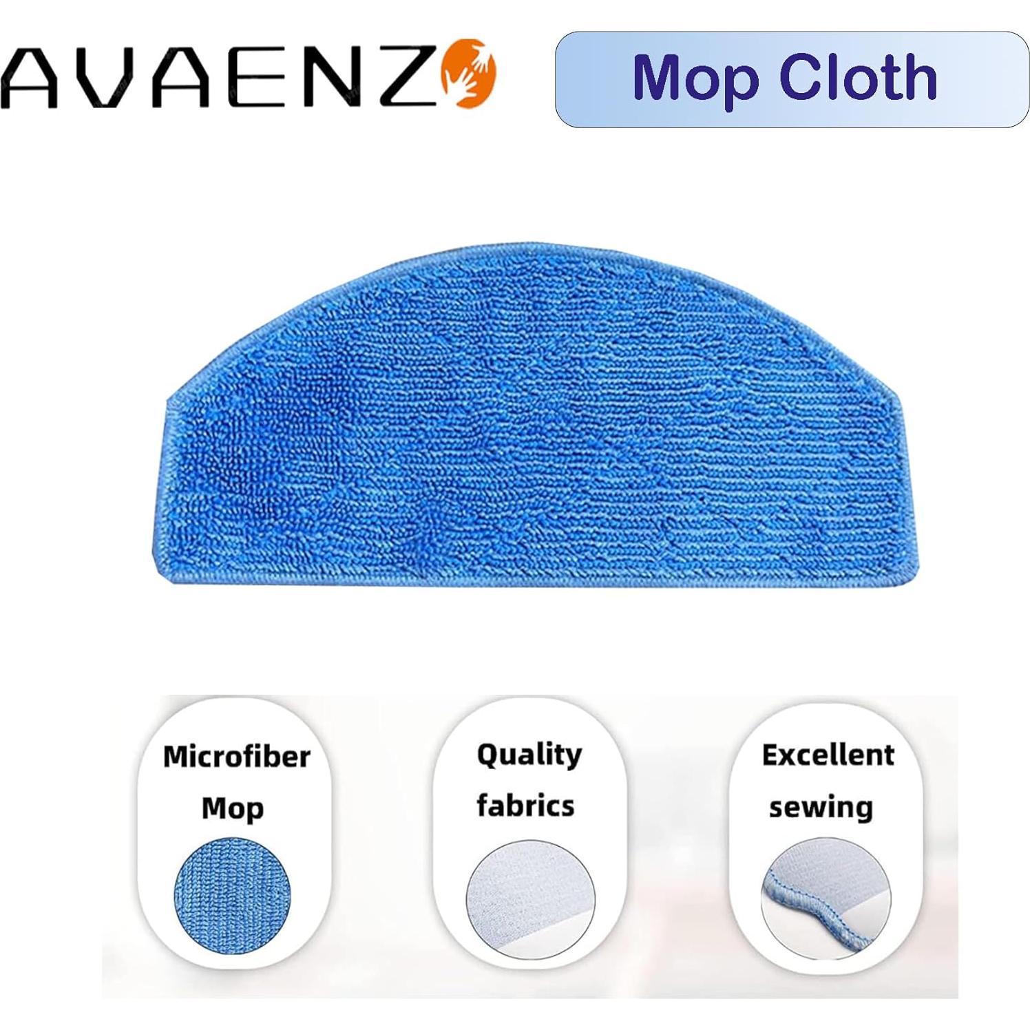 Replacement Parts for Tikom G8000,for Tikom G8000 Pro, for HONITURE G20 Robot Vacuum Cleaner Spare Parts Accessories, 2 Main Roller Brush, 10 Side Brushes, 6 Hepa Filters, 4 Mop Pads