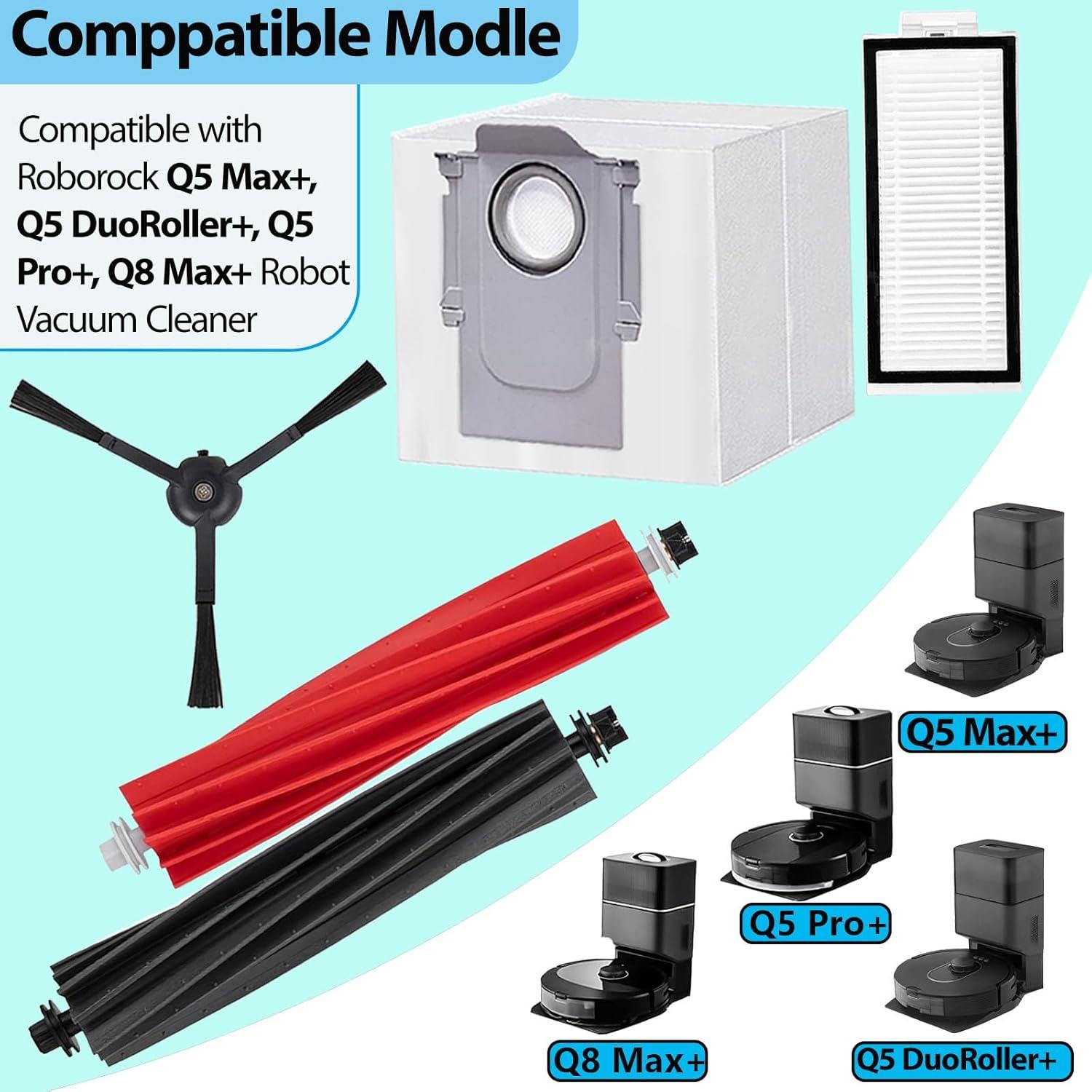 Kit de Reemplazo Accesorios Pivxsnkew para Aspiradoras Roborock Q5 Max+