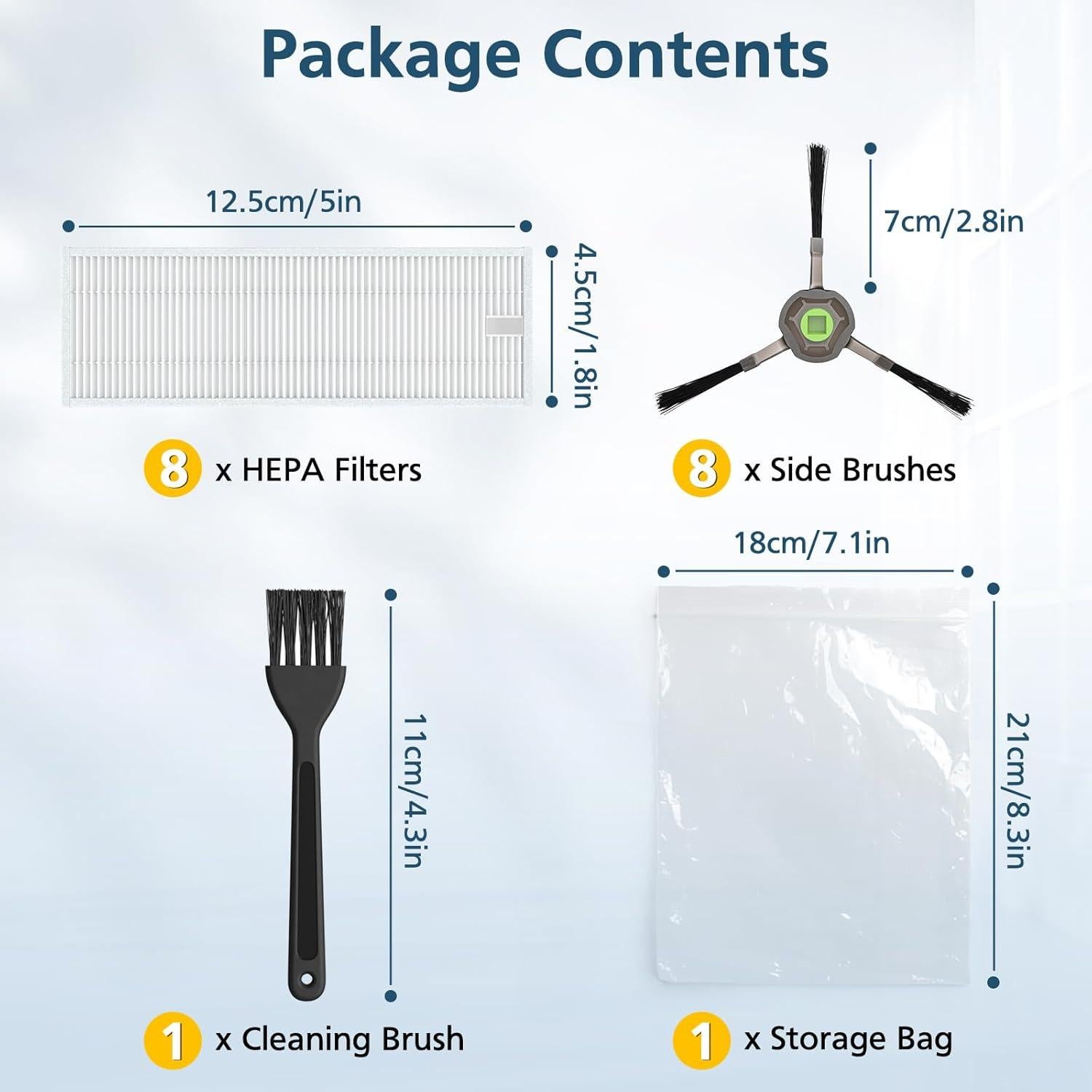 16 Piezas de Reemplazo Filtros y Cepillos OKP Lefant