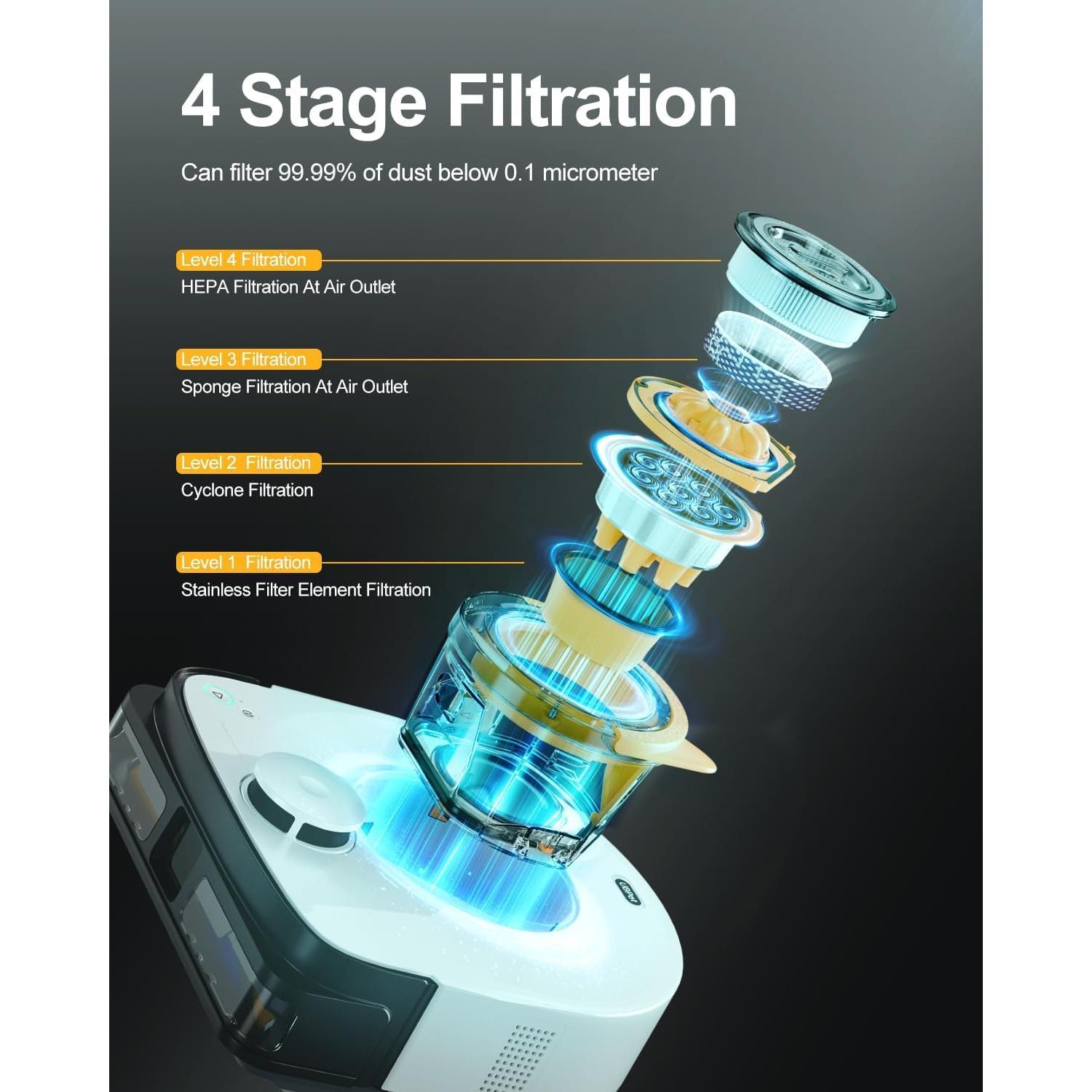 Robot Aspirador Automático UBPet V10 22,000 Pa Succión Alta