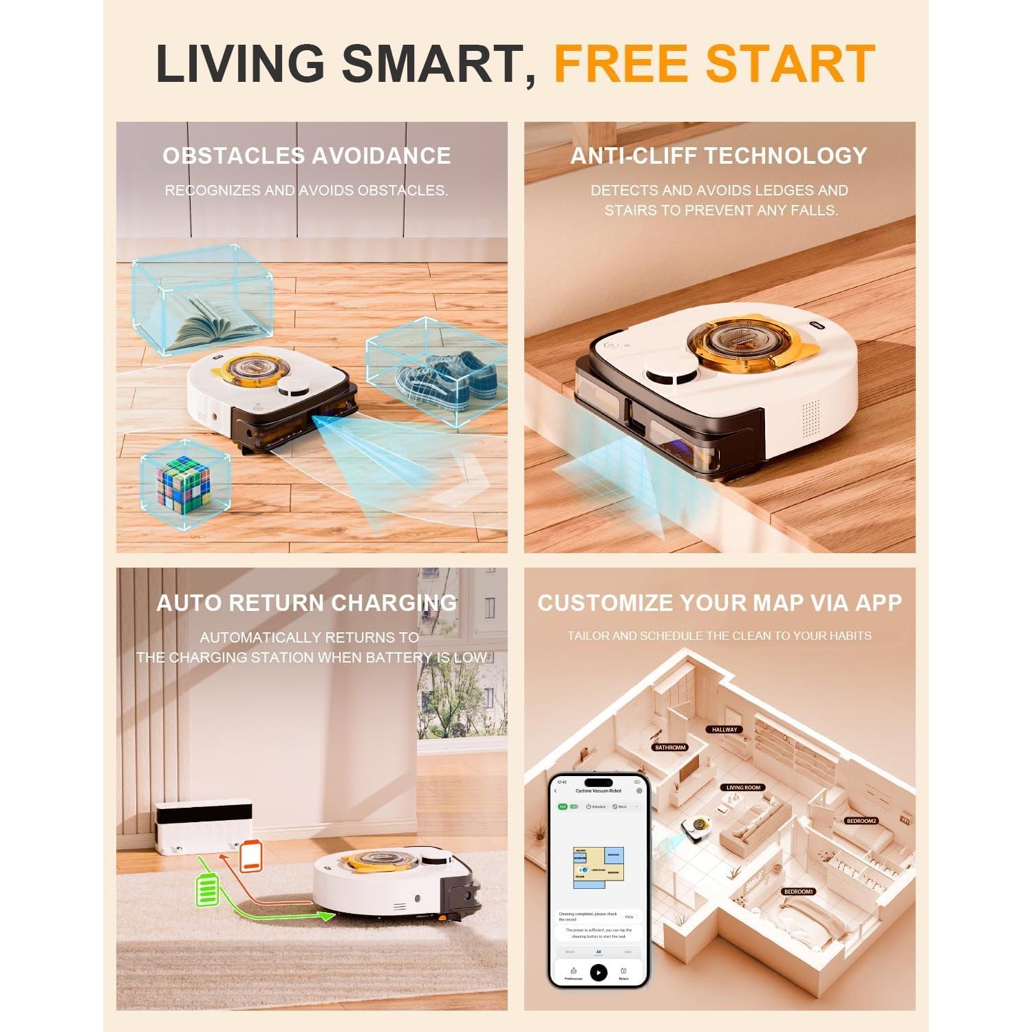 Robot Aspirador Automático UBPet V10 22,000 Pa Succión Alta