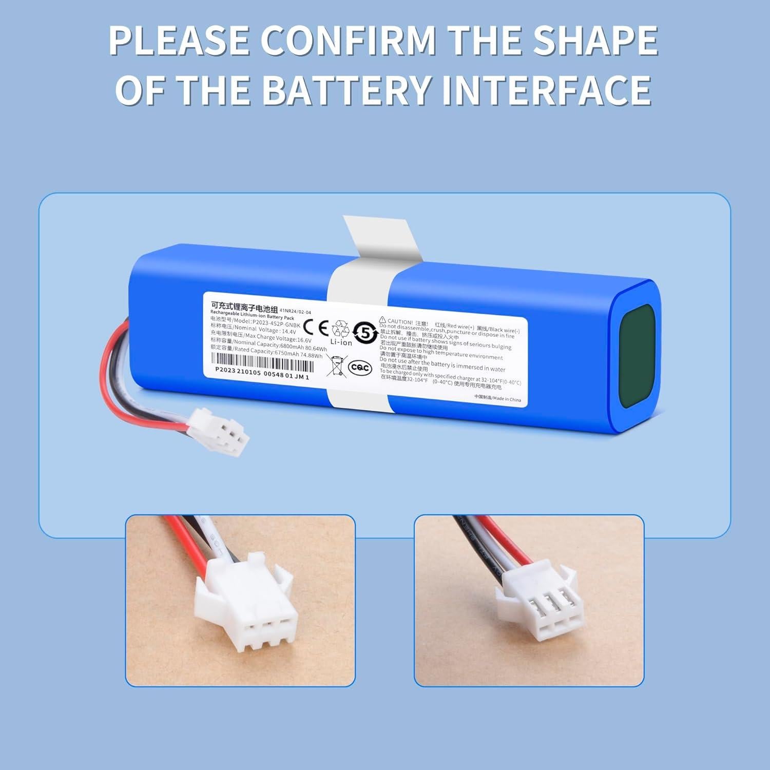 Batería de Reemplazo Li-ion 6800mAh para Aspiradora AIRROBO T10+