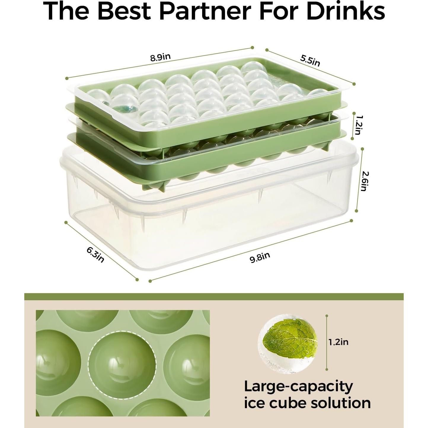 Bandeja de Hielo Avirho 62 Bolas Redondas Apilables