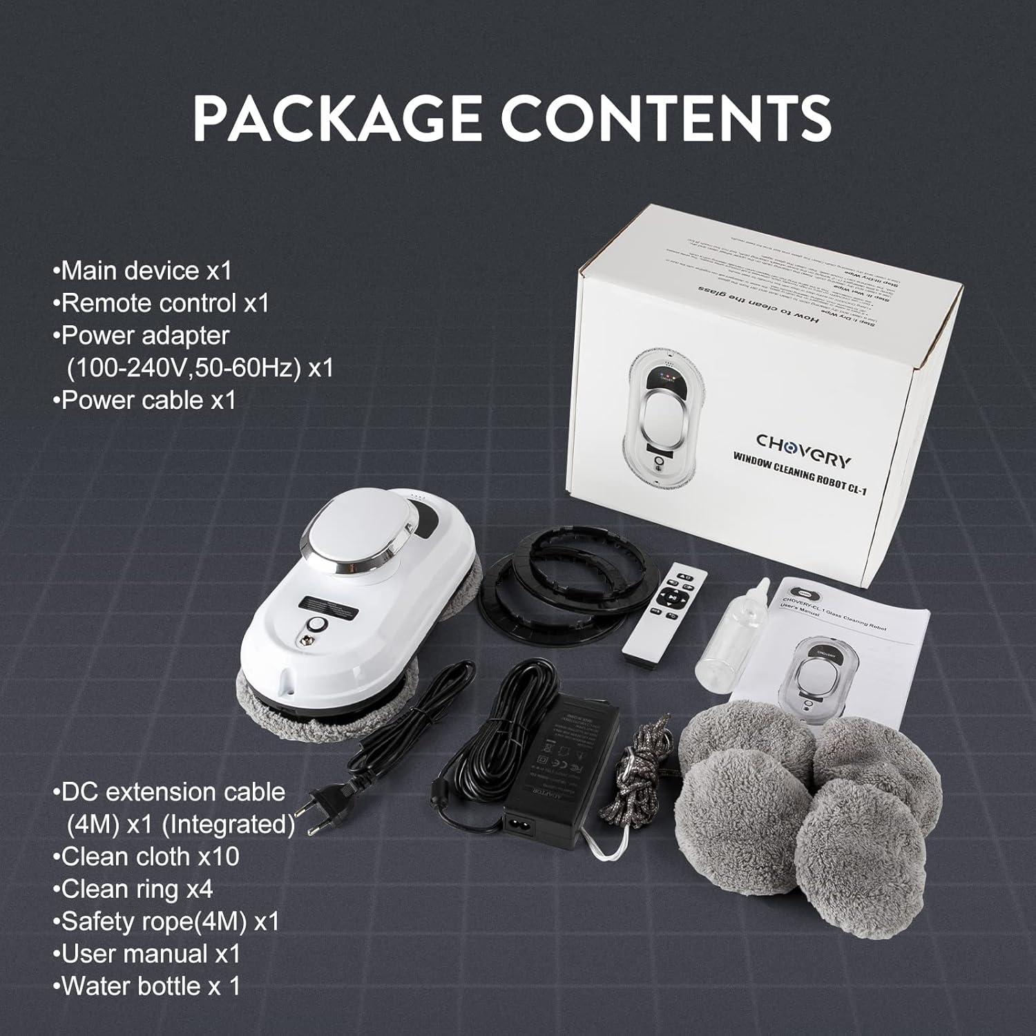 Robot Limpiador de Ventanas CHOVERY 5600Pa Control Remoto