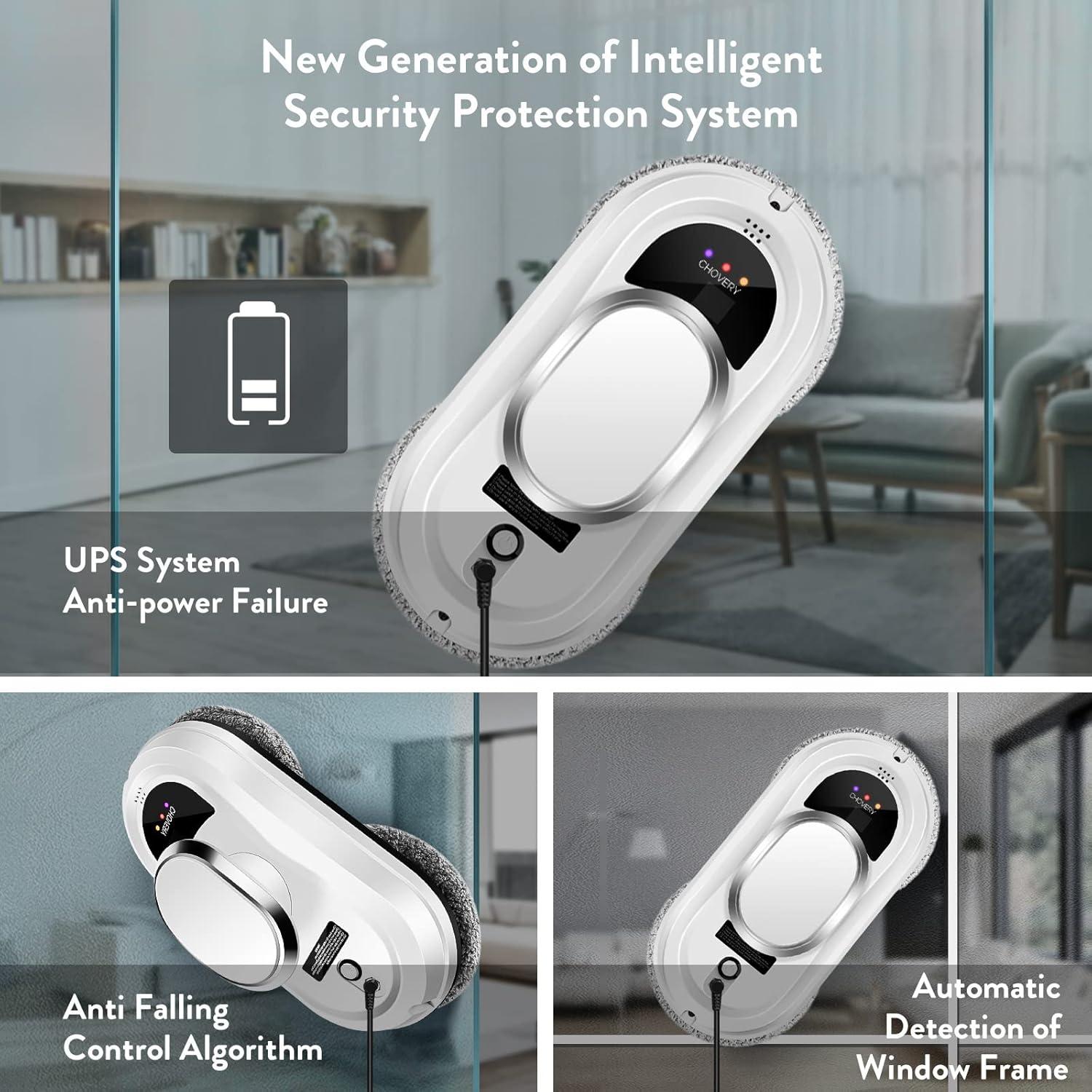 Robot Limpiador de Ventanas CHOVERY 5600Pa Control Remoto