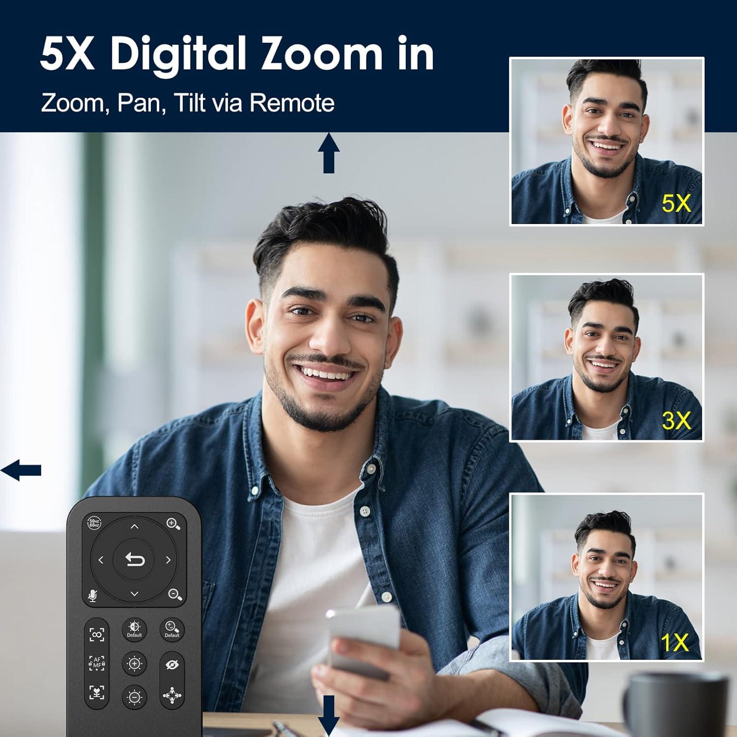 Cámara Web Angetube 863Plus 2K con Luz y Control Remoto