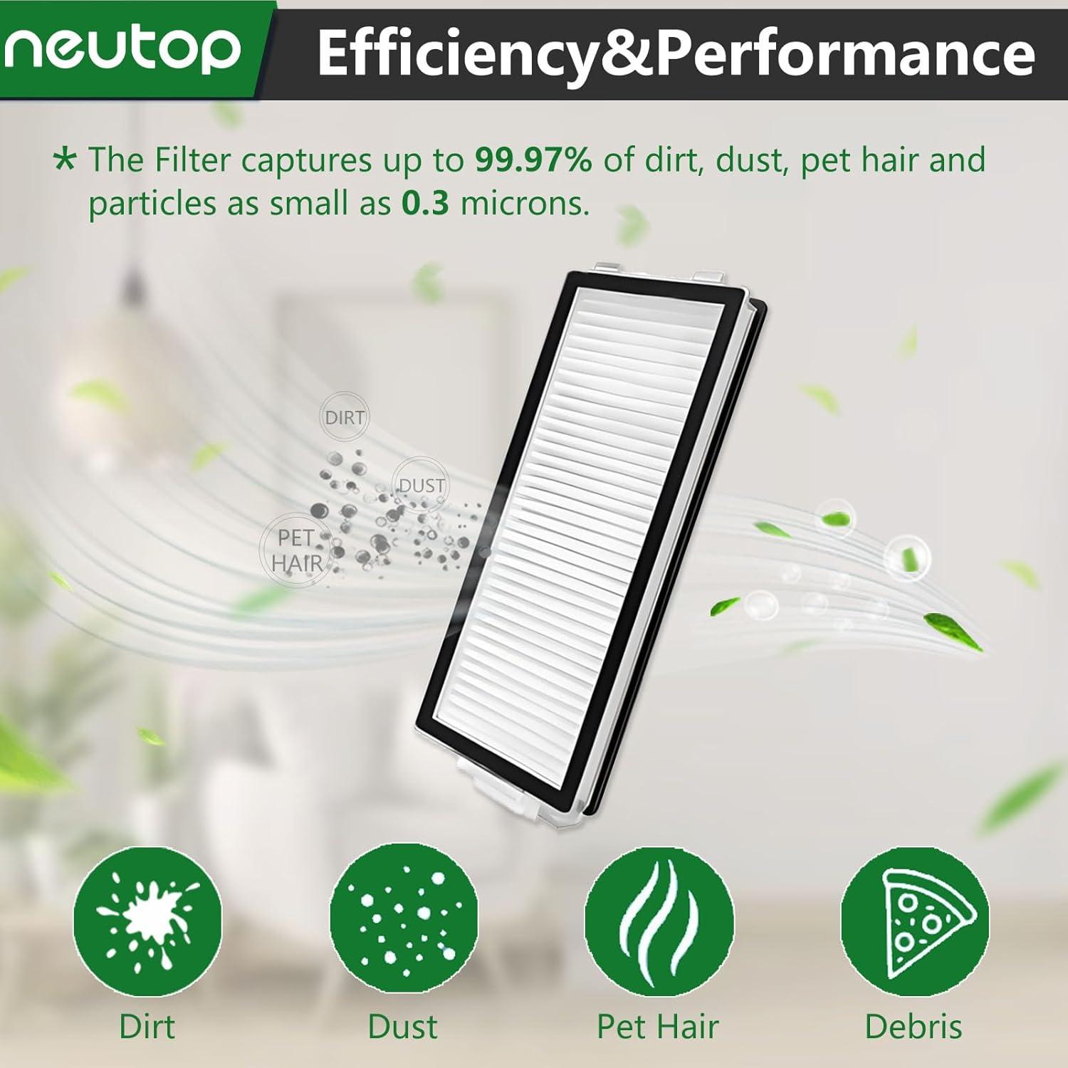 Filtros HEPA Neutop para Roborock Saros Z70 y Qrevo - 8 Unidades