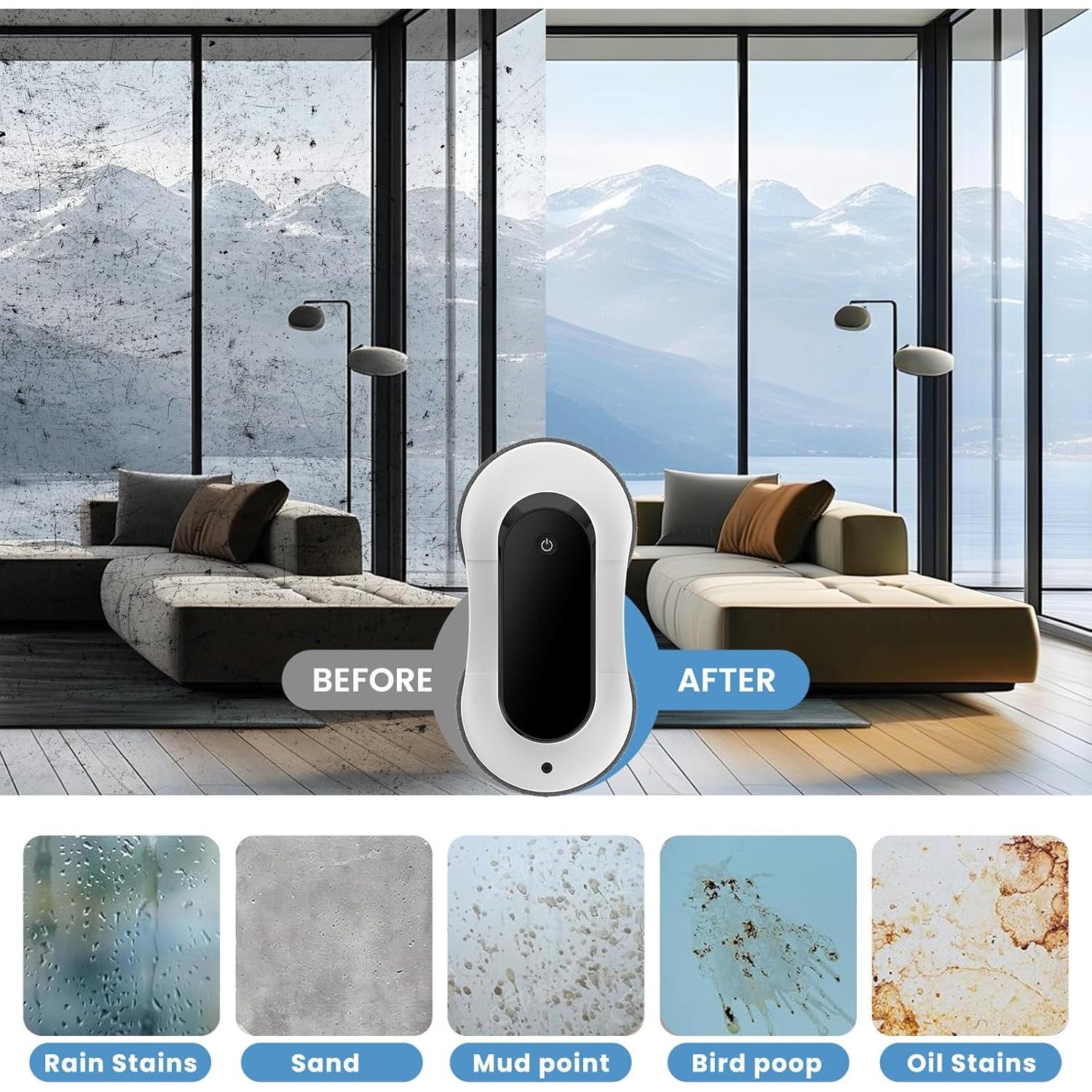 Robot Limpiador de Ventanas EEland YW160, 3000Pa, Control Remoto