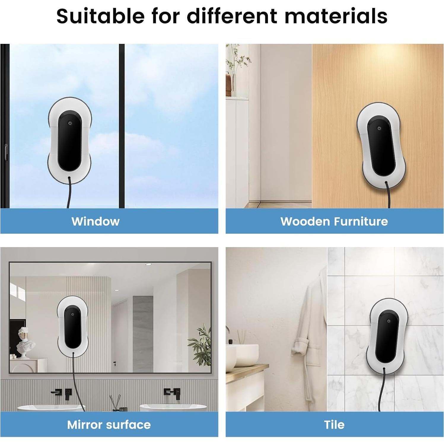 Robot Limpiador de Ventanas EEland YW160, 3000Pa, Control Remoto