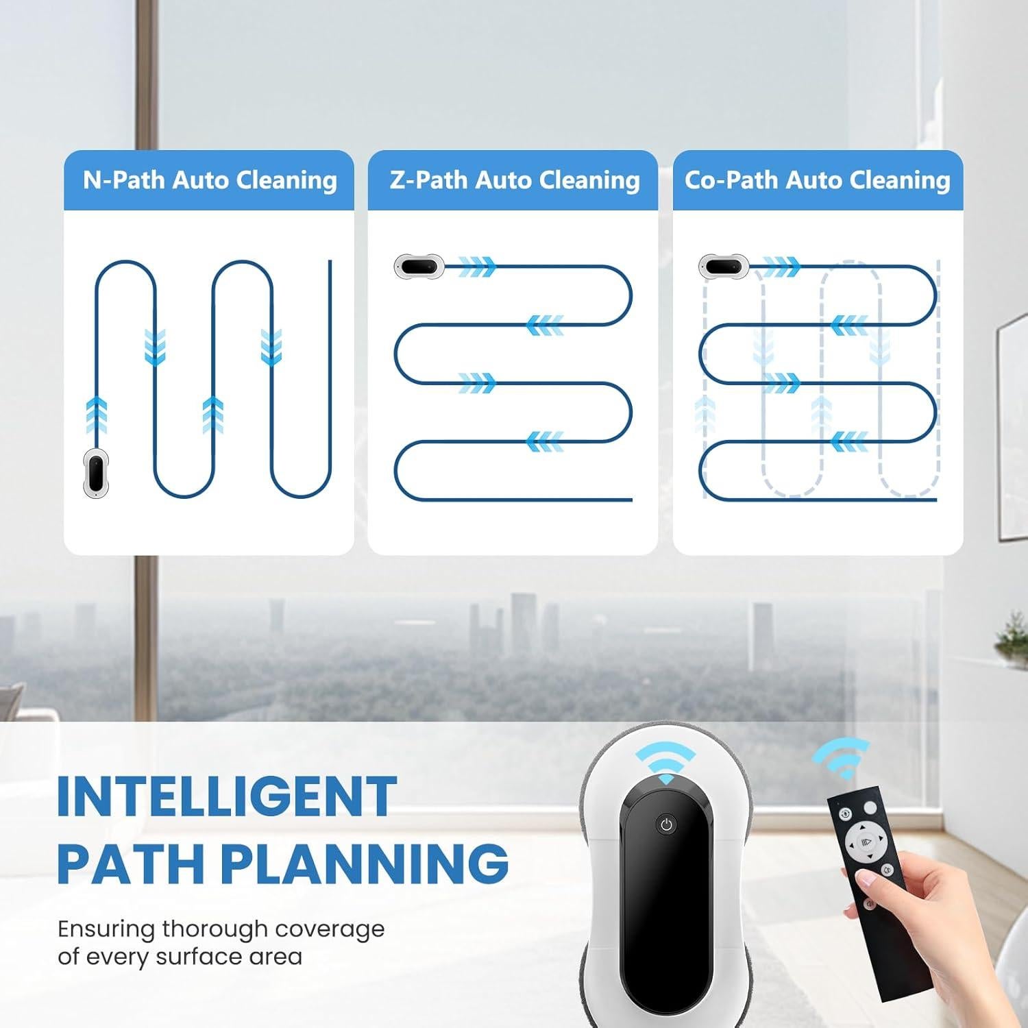 Robot Limpiador de Ventanas EEland YW160, 3000Pa, Control Remoto