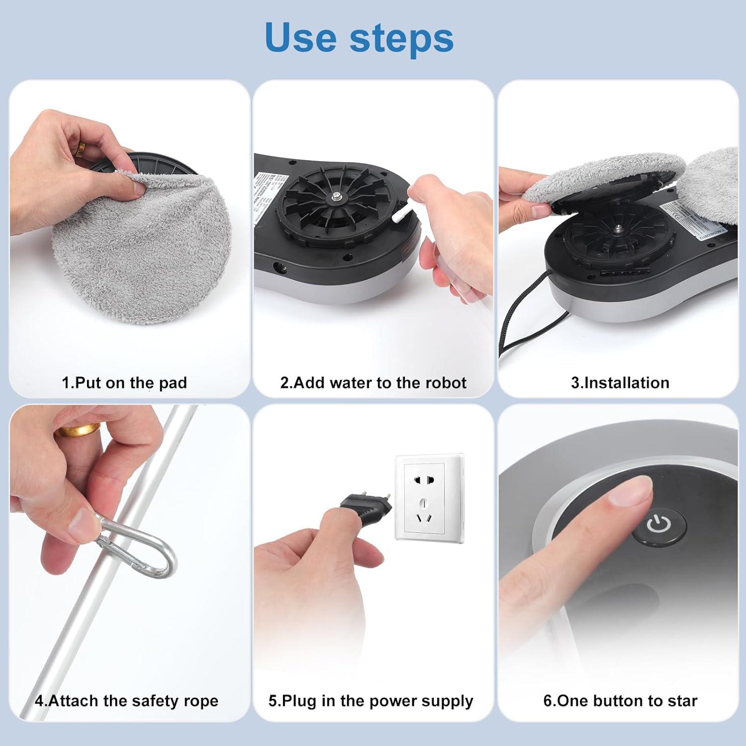 Smart Robot Window Cleaner, Auto Water Spray & AI Path Planning,Edge Detection & Remote Control, Window Cleaning Robot for Highrise Windows Glass Doors Inside & Outside