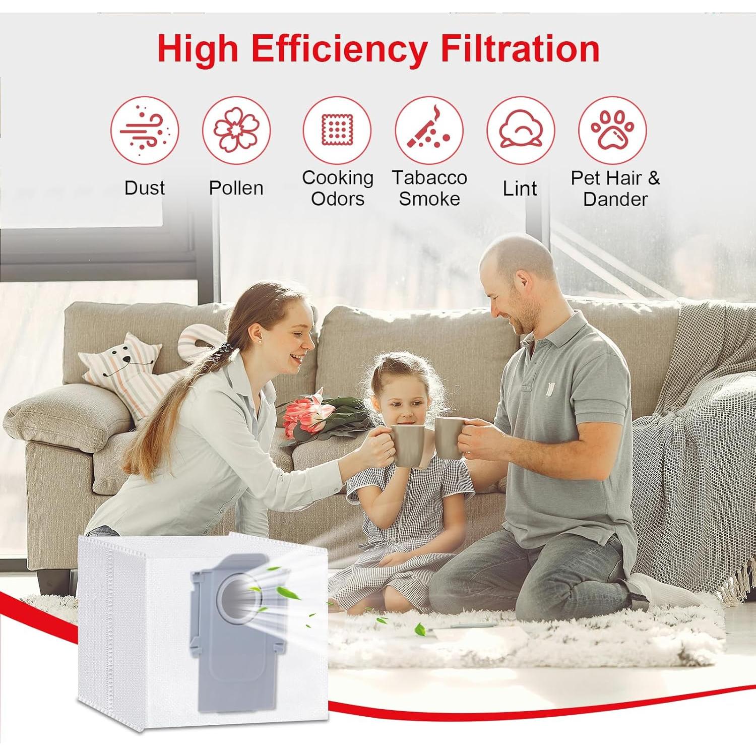 Paquete de 6 bolsas de polvo Eravsow para Roborock S8 Pro Ultra